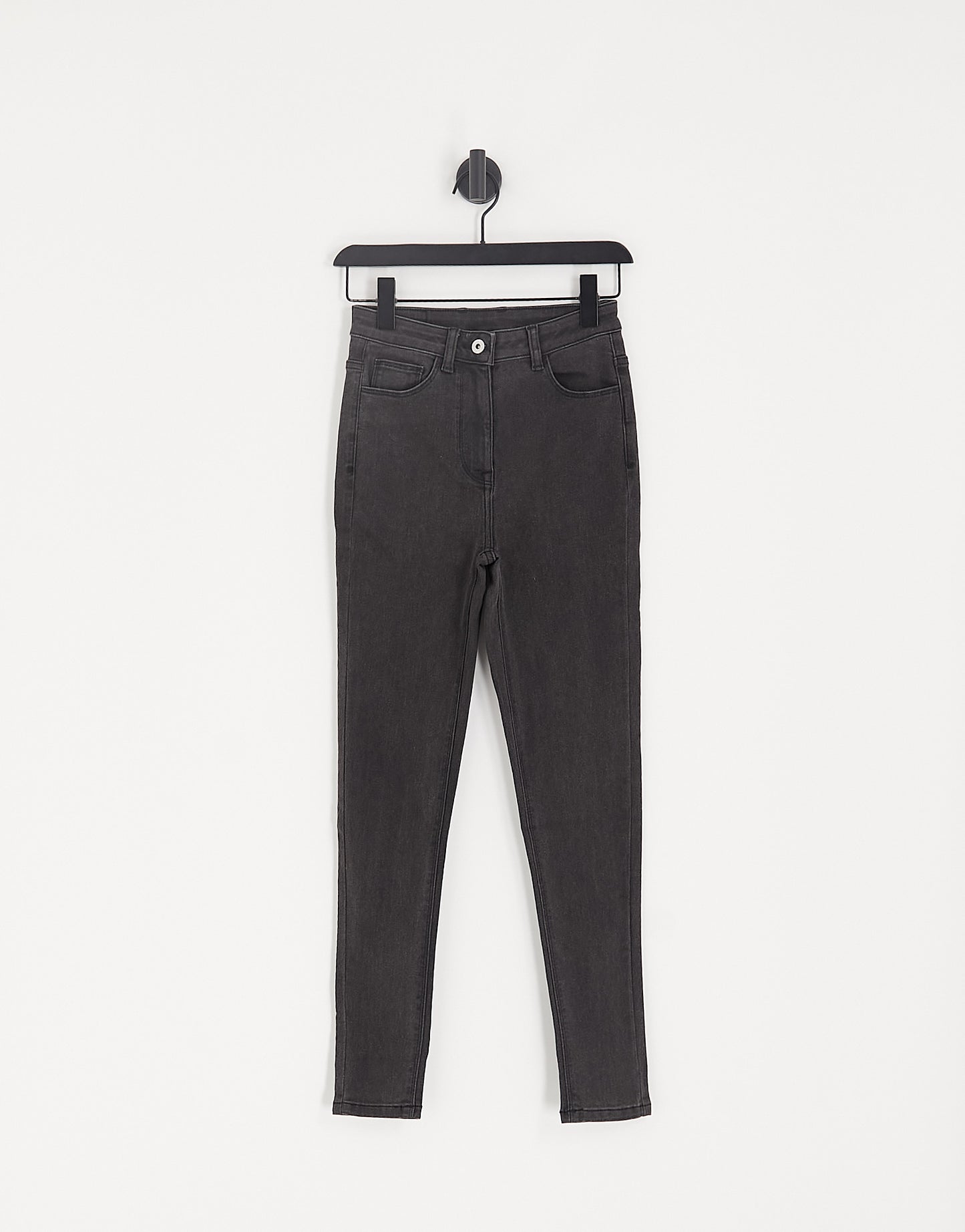 COLLUSION high waist skinny jeans in black - BLACK