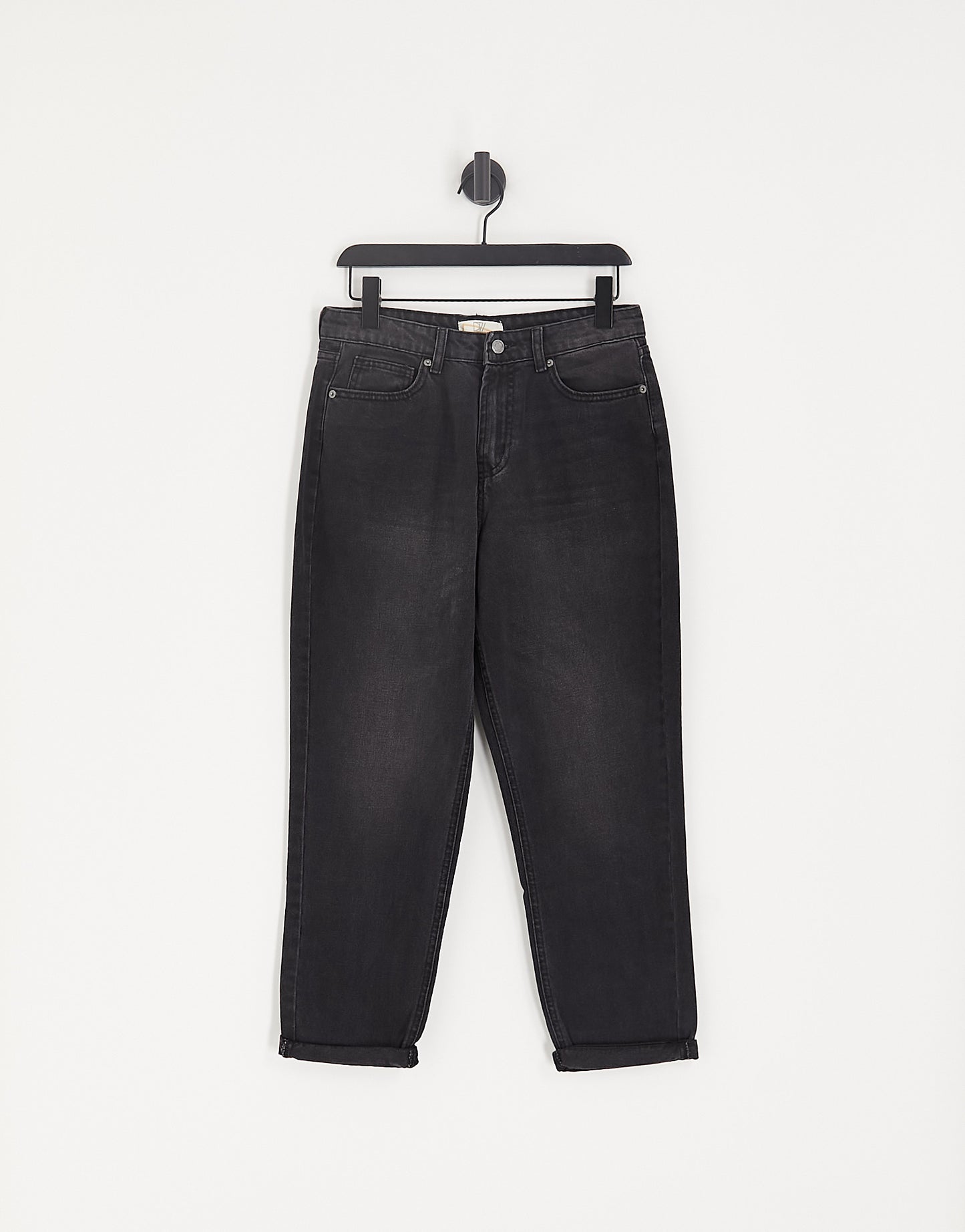 DTT Emma super high waisted mom jeans in washed black