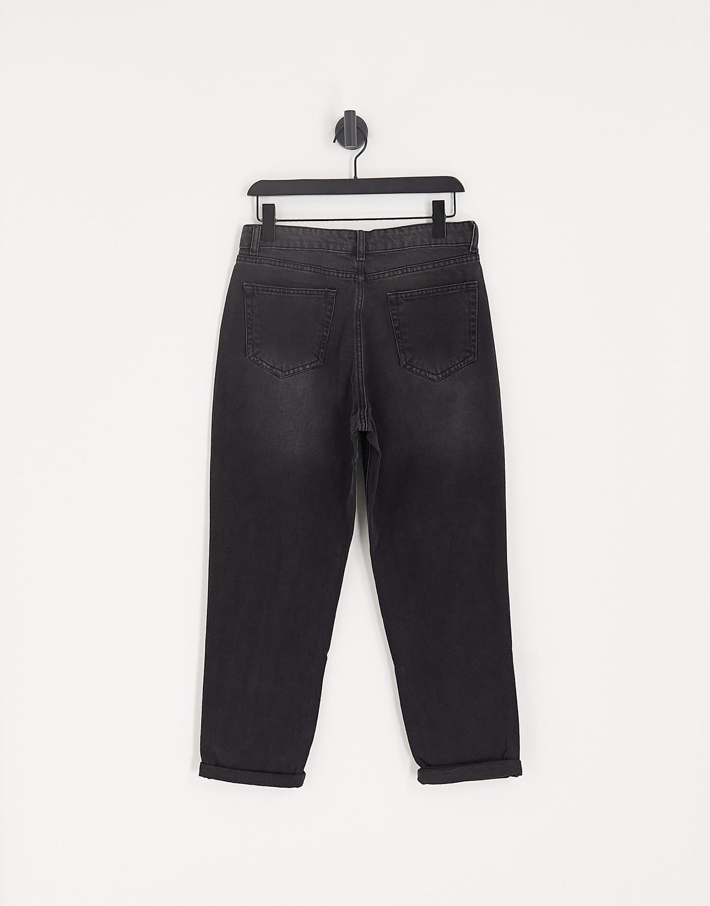 DTT Emma super high waisted mom jeans in washed black