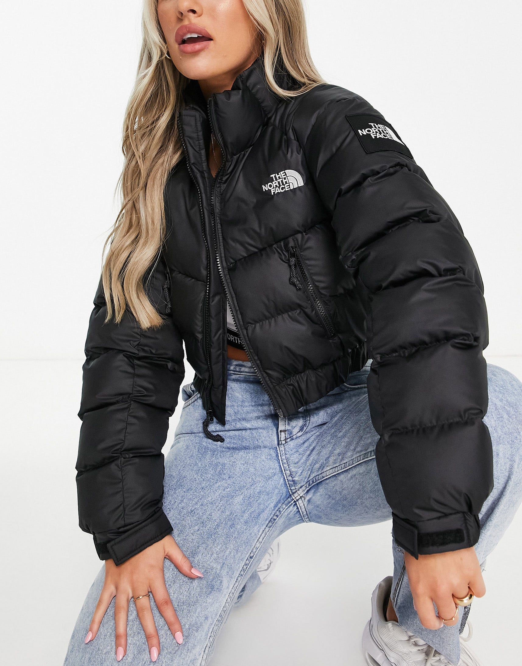The North Face Phlego Synth cropped puffer jacket in black ASOS Sample Sale