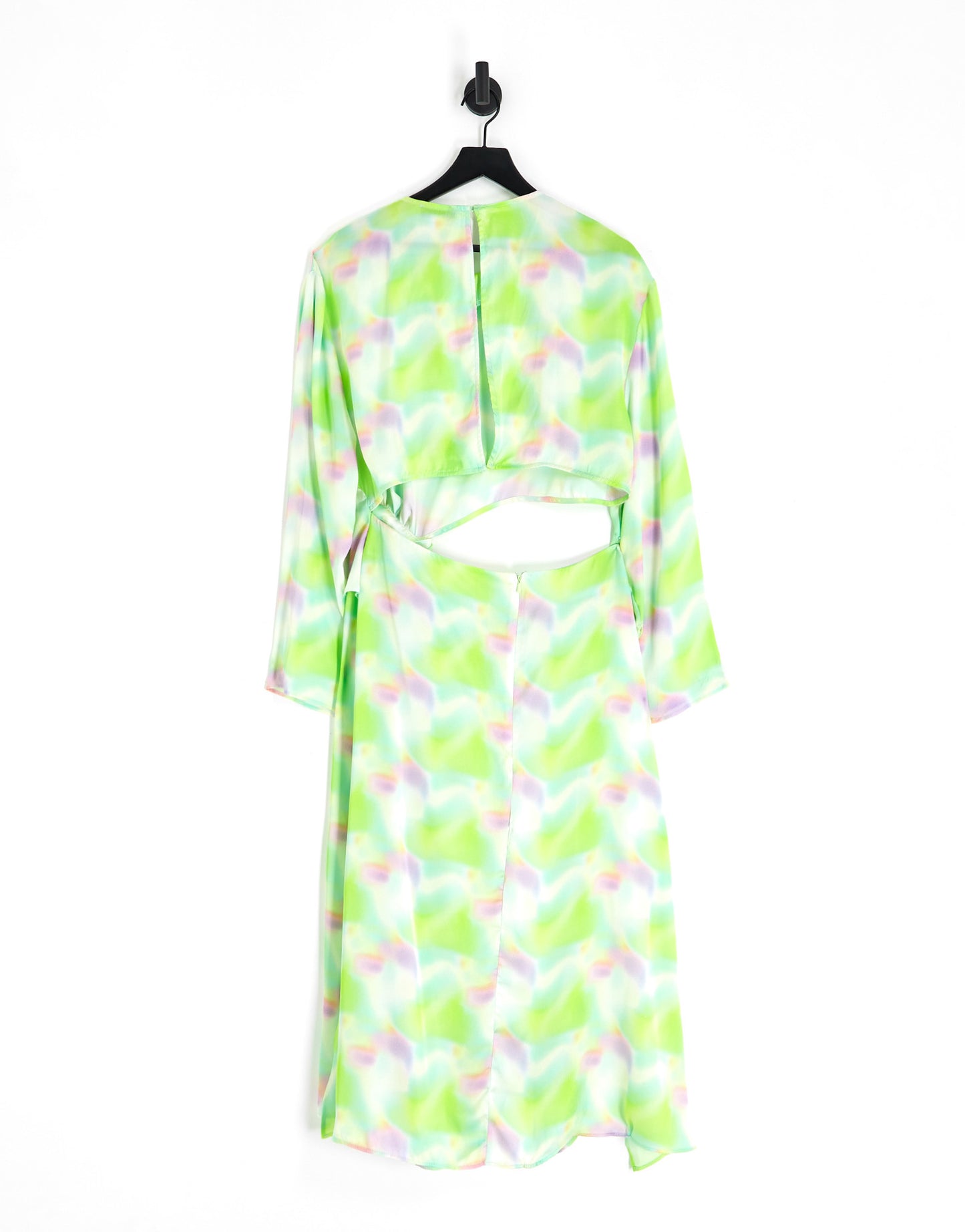 Topshop pastel watercolour cut out midi occasion dress in multi