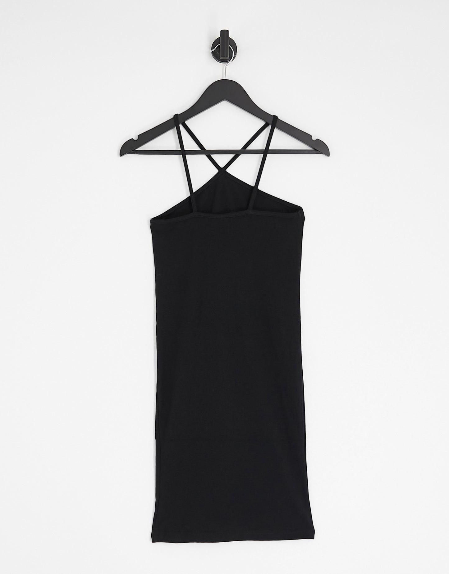 Noisy May ribbed halterneck bodycon mini dress in black
