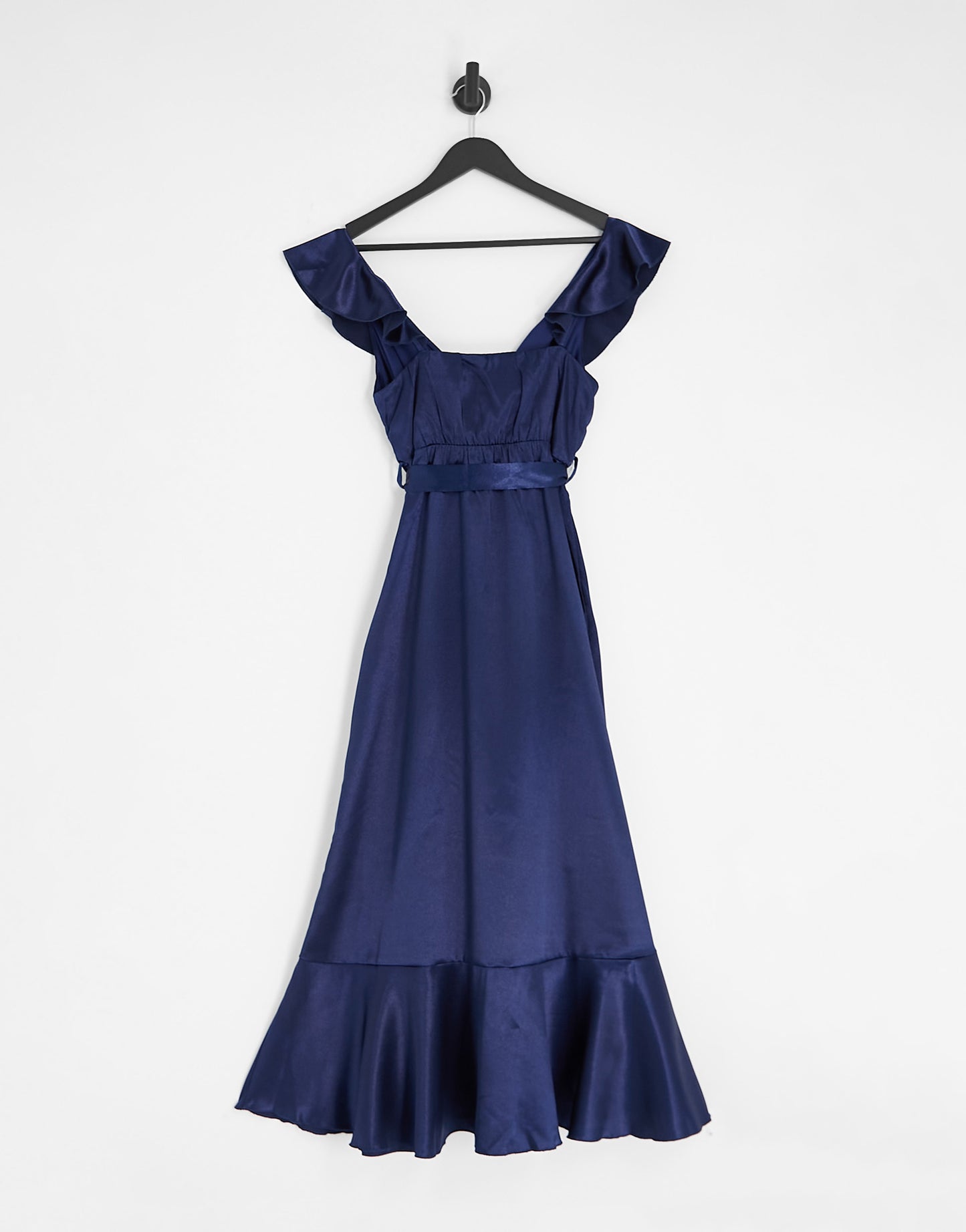 Little Mistress Maternity frill wrap dress in navy