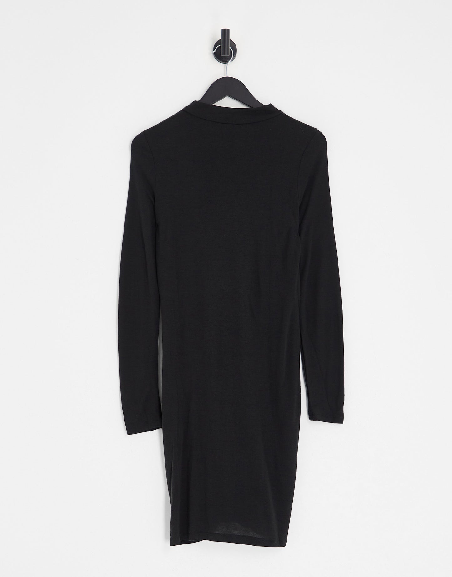 Pieces Finta ruched bodycon mini dress in black