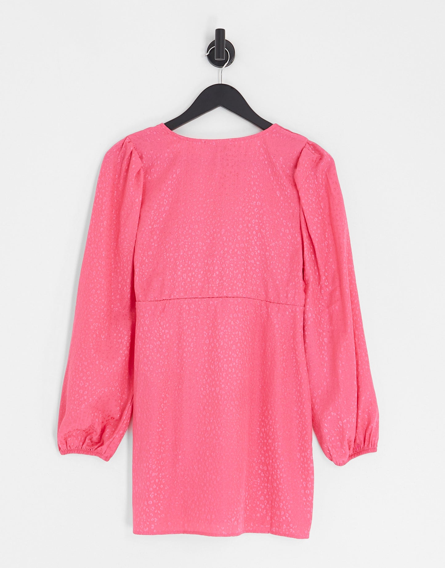 Only Petite jacquard satin plunge mini dress in bright pink