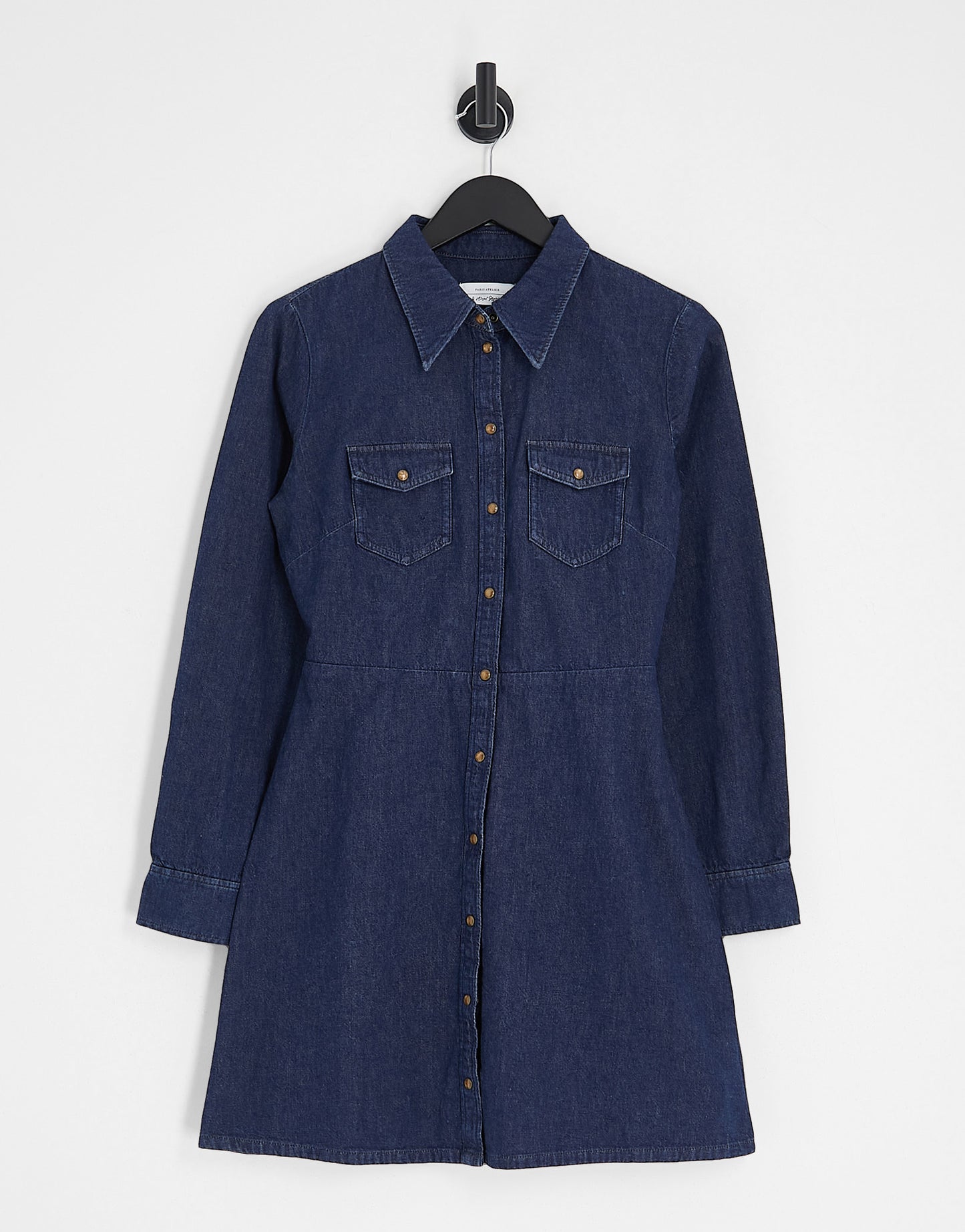 & Other Stories denim mini shirt dress in dark blue
