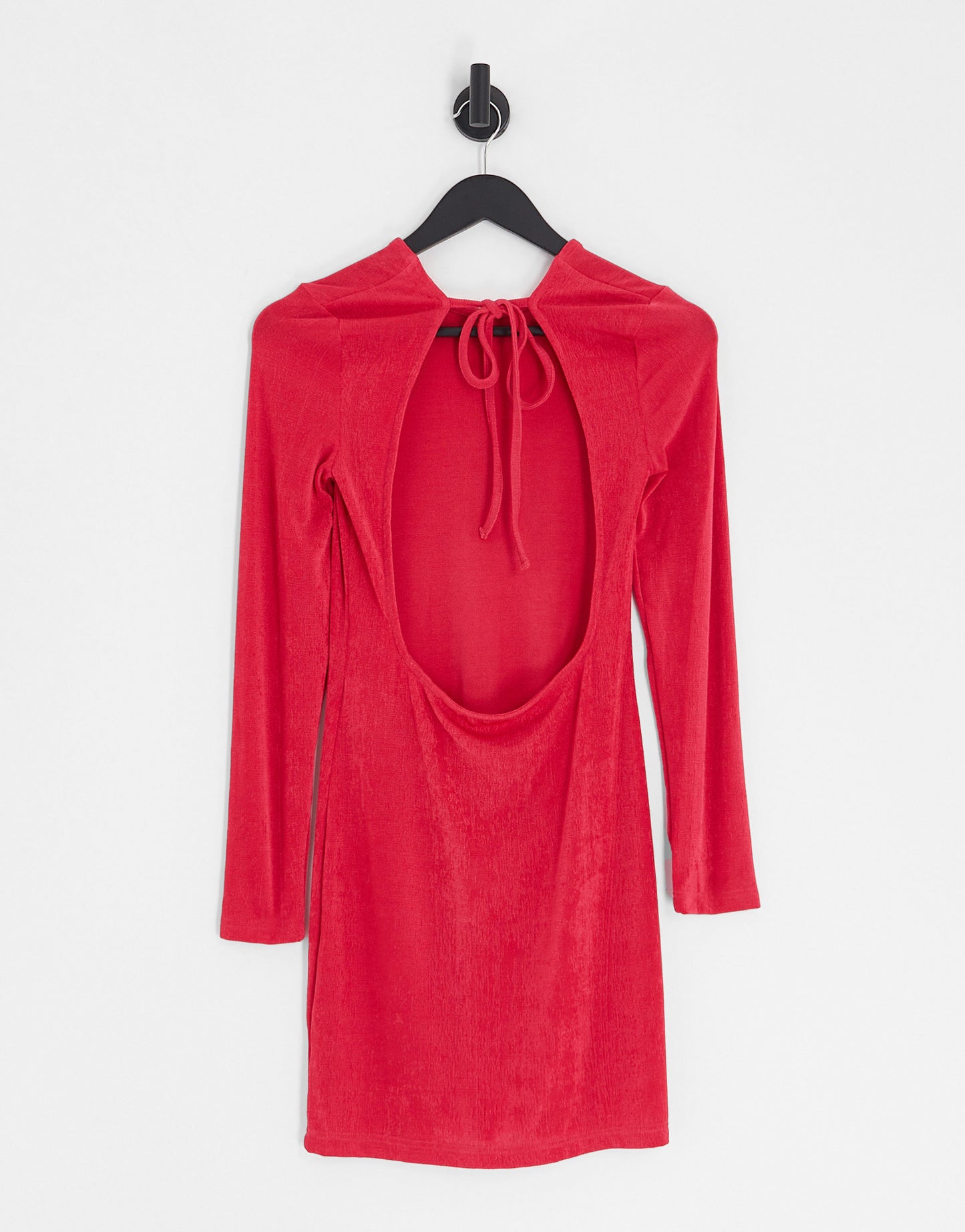 Only slinky open back mini dress in bright pink