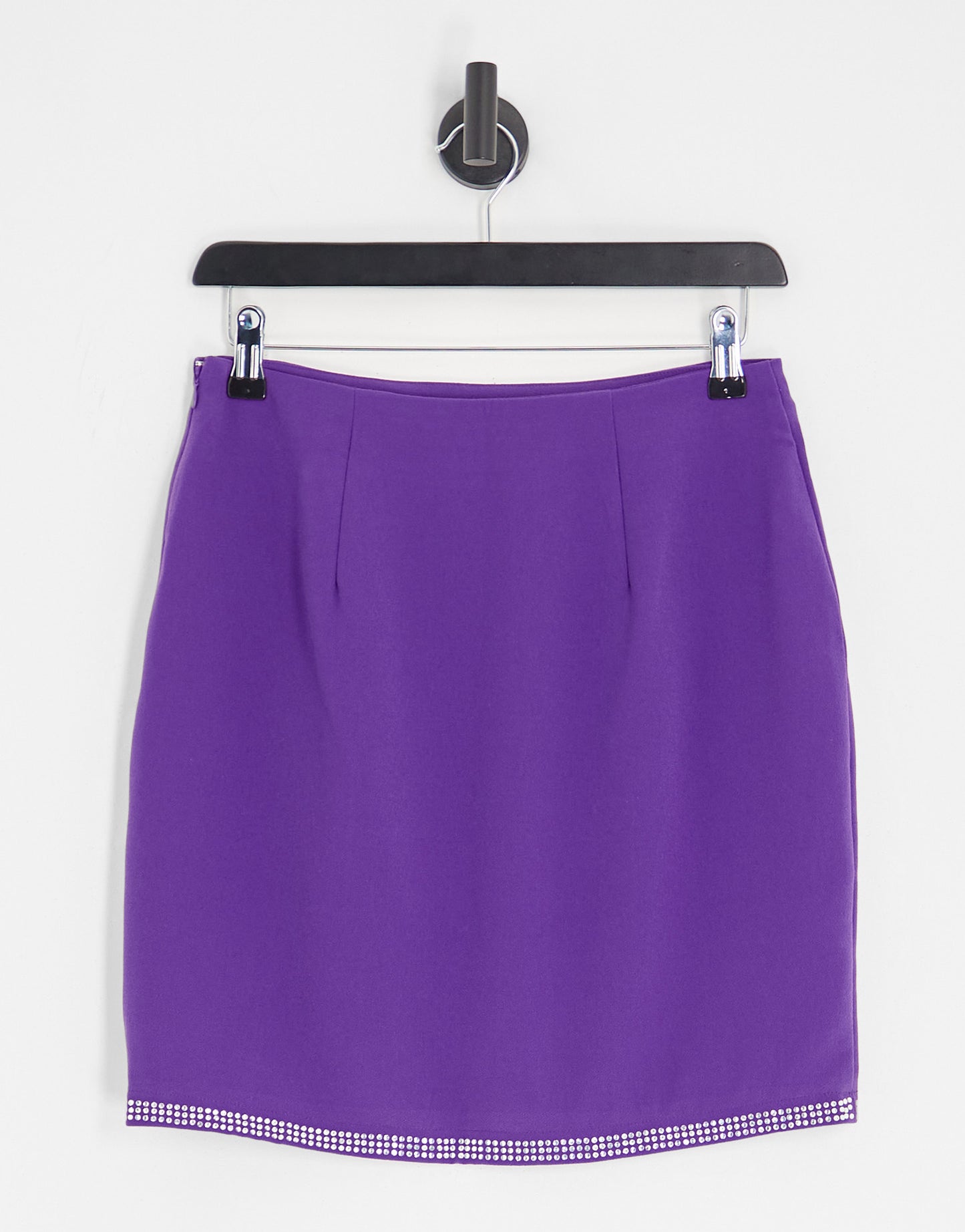 NA-KD X Janka Pollani co-ord rhinestone hem curved mini skirt in purple