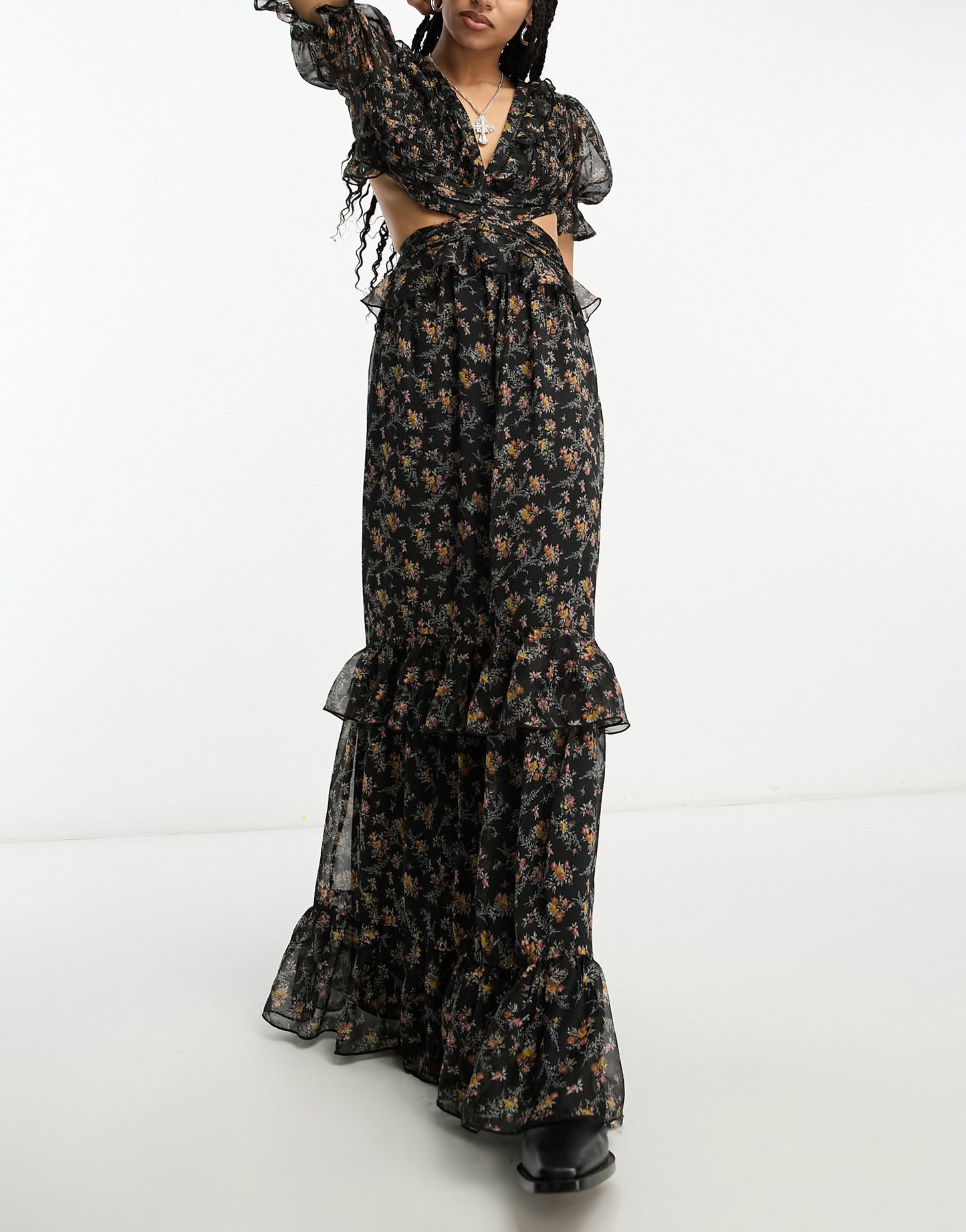 Reclaimed Vintage limited edition maxi ruffle dress in floral