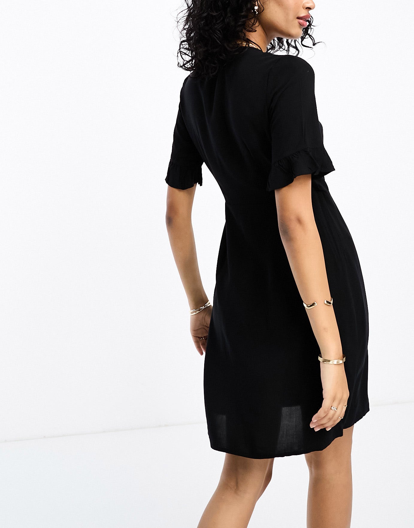 Y.A.S Elma mini wrap dress in black