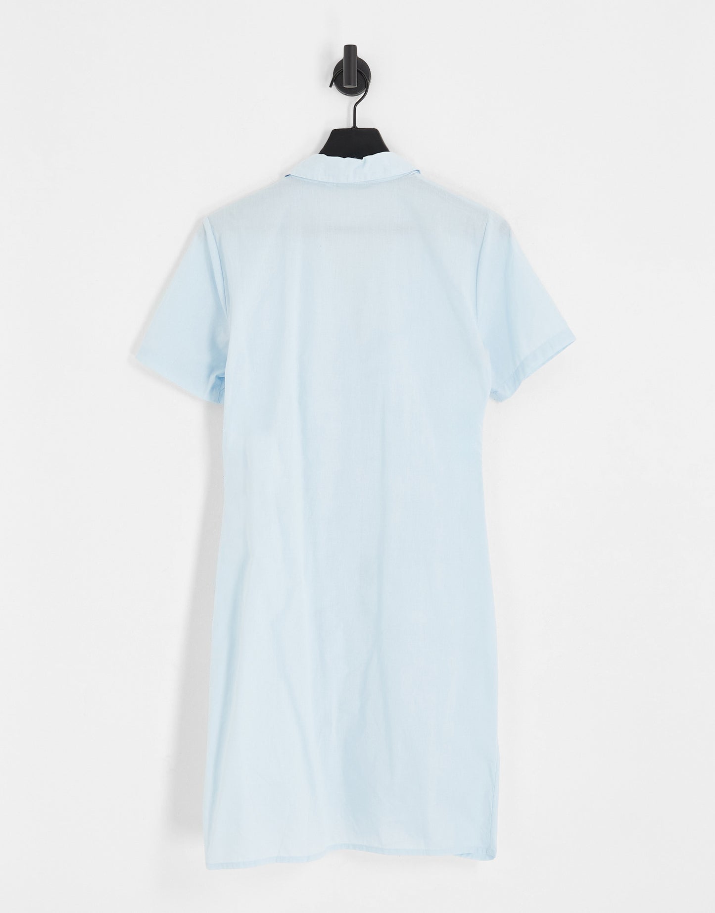 JDY Tall exclusive ruched detail mini shirt dress in pale blue
