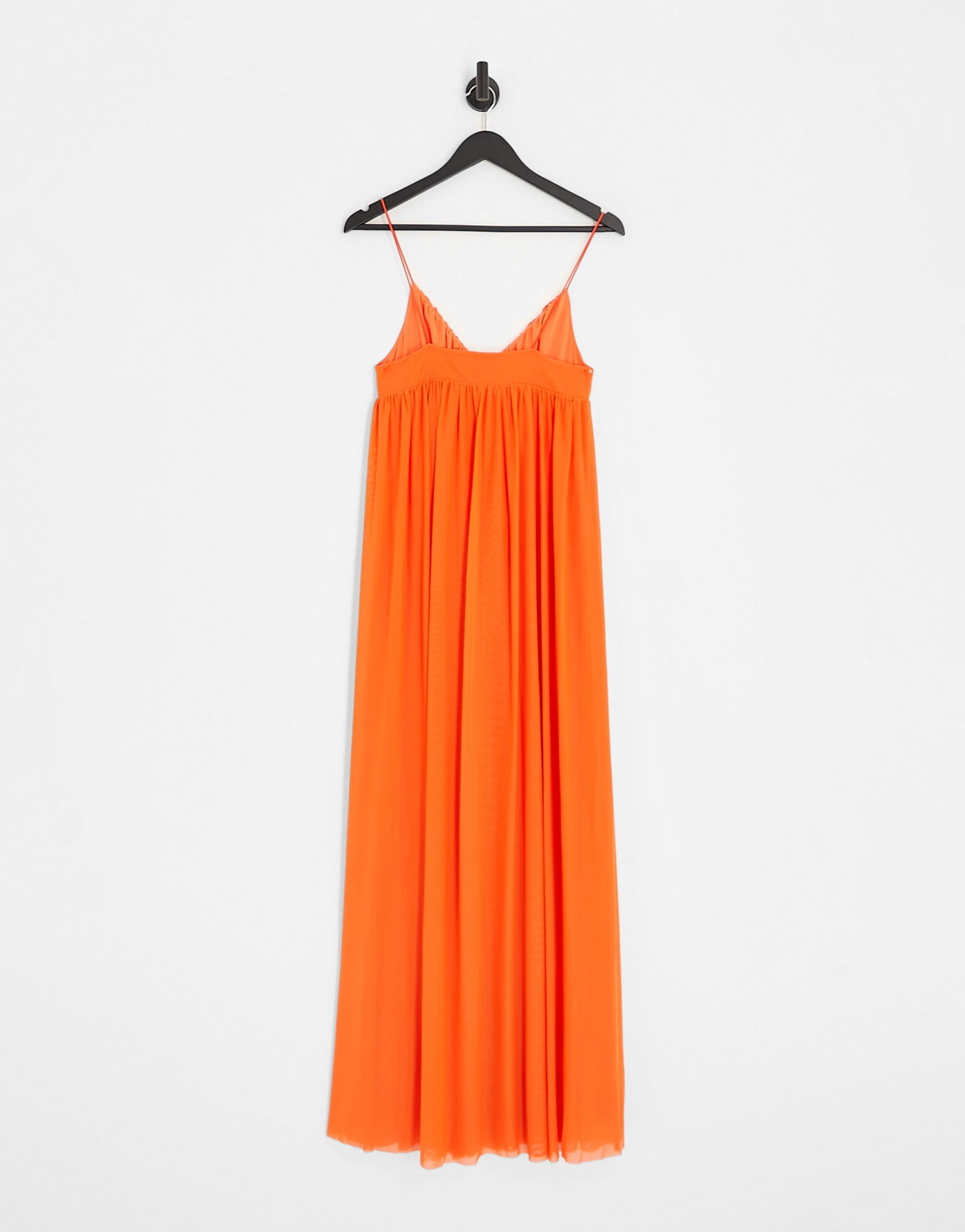ASOS DESIGN cami mesh overlay skater maxi dress in orange