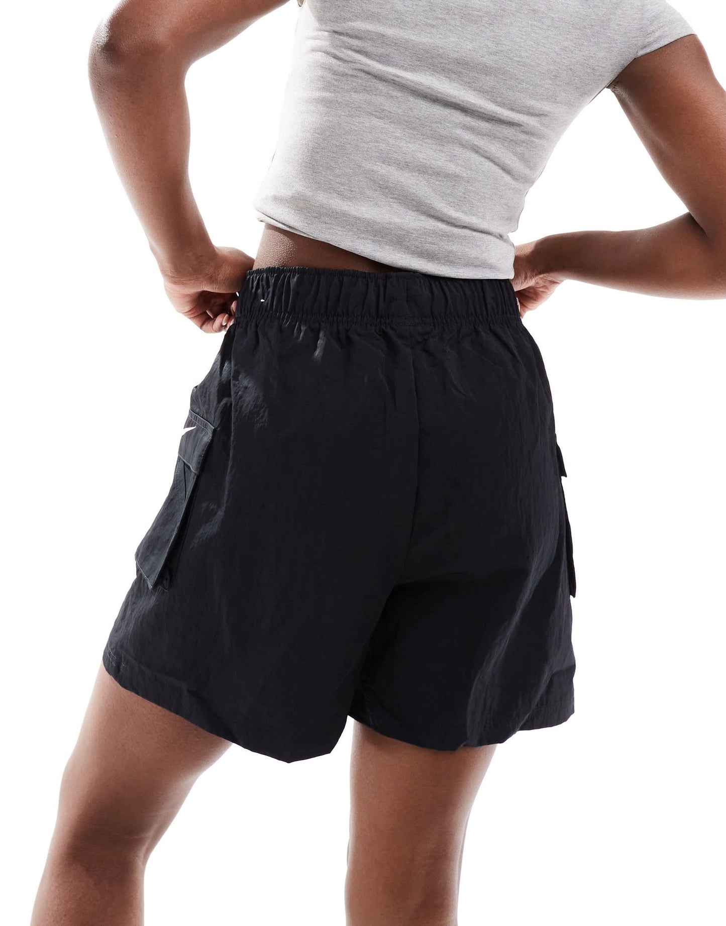 Nike Essential swoosh cargo shorts in black