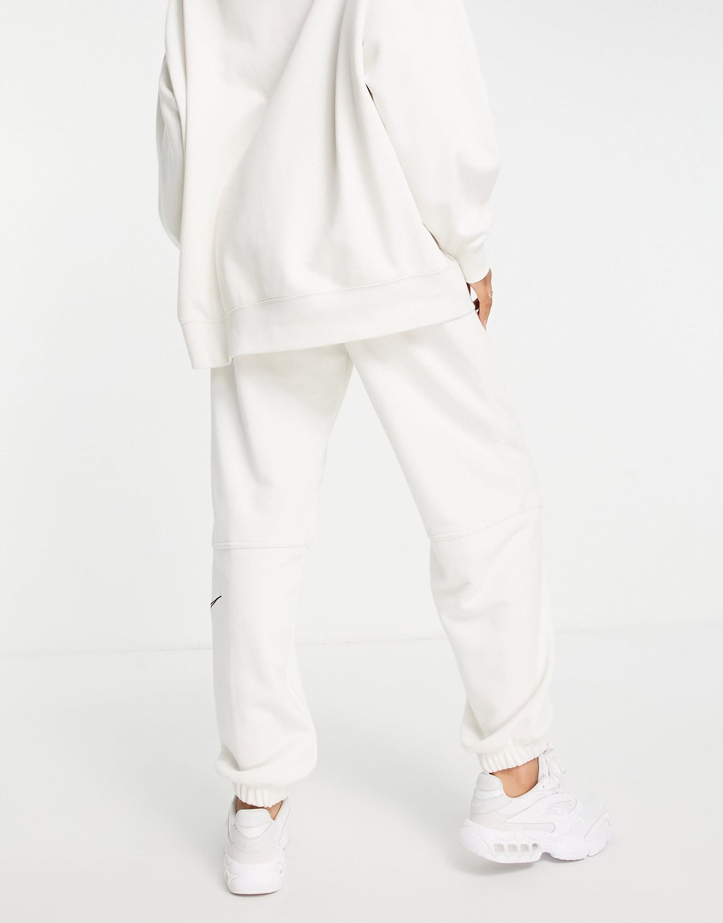 Nike Swoosh fleece joggers in phantom white