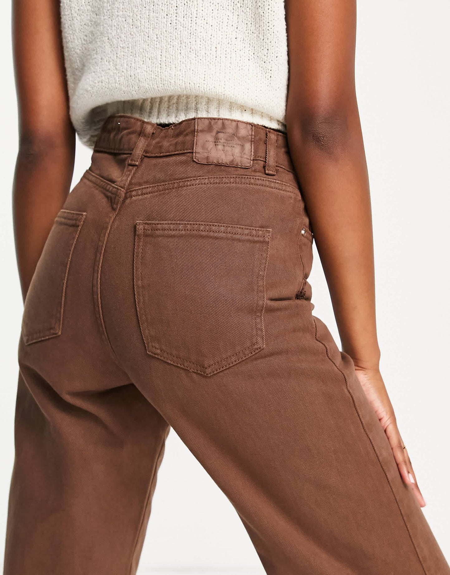 Stradivarius 90's dad jean in chocolate brown