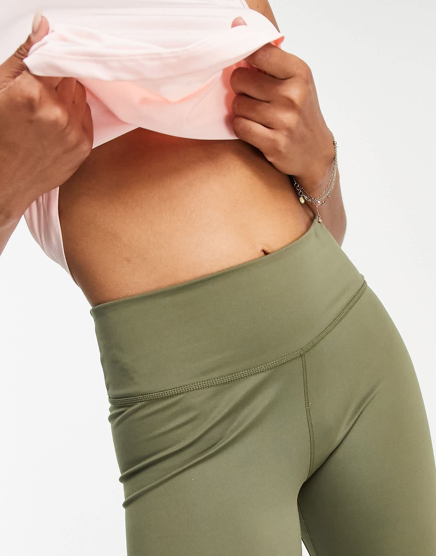Nike One Training Dri-FIT midrise leggings in khaki