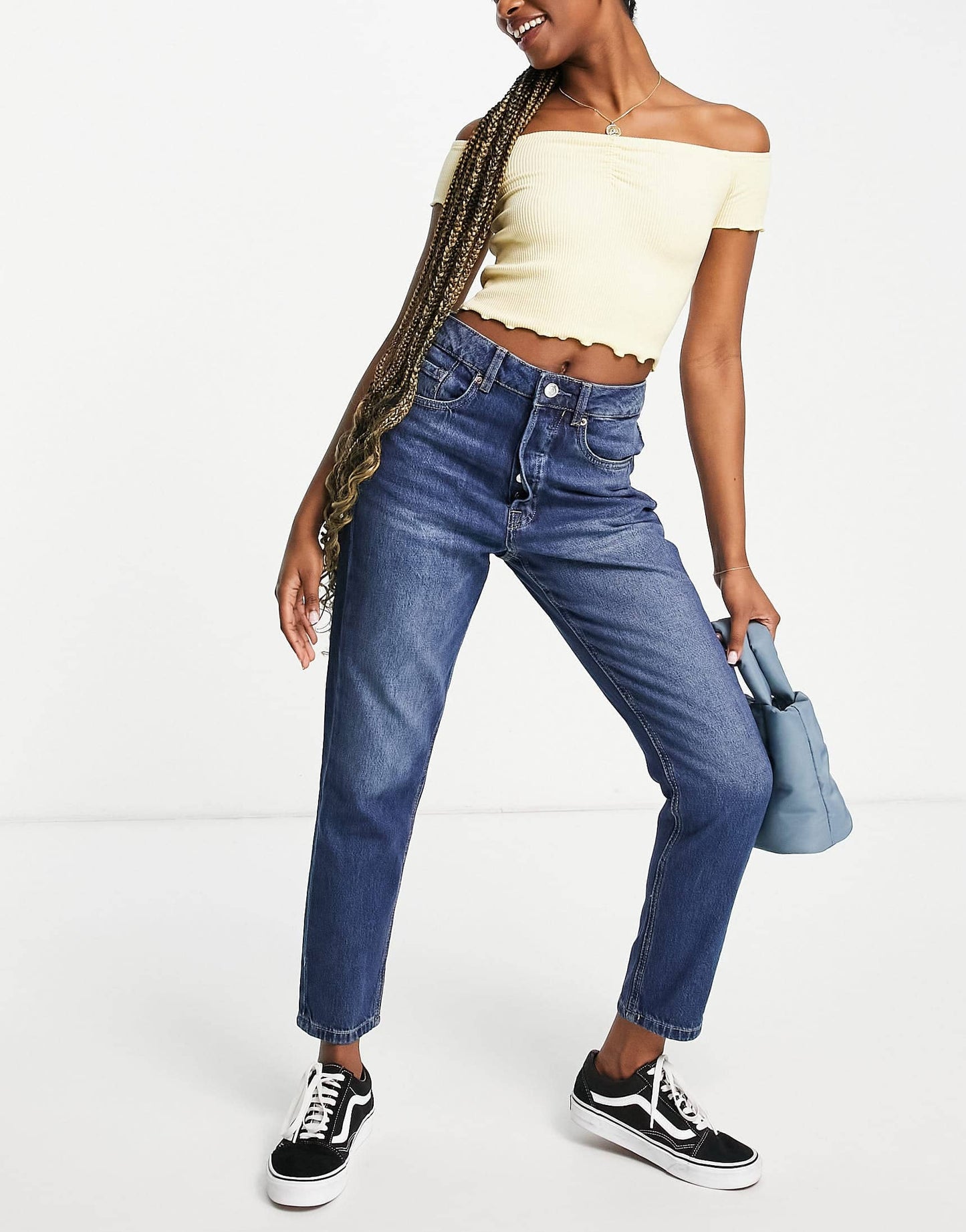 Stradivarius mom fit vintage in dark wash