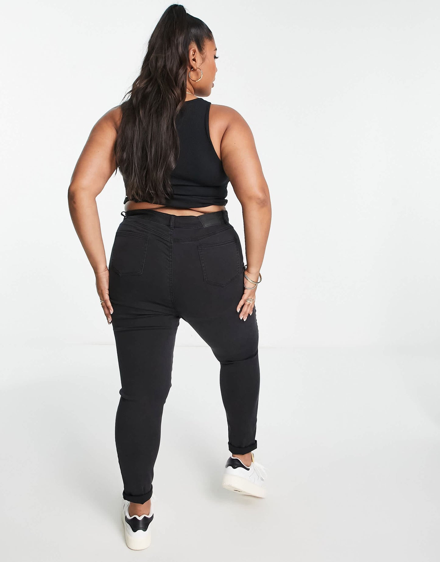 Simply be high waist skinny jeans in black