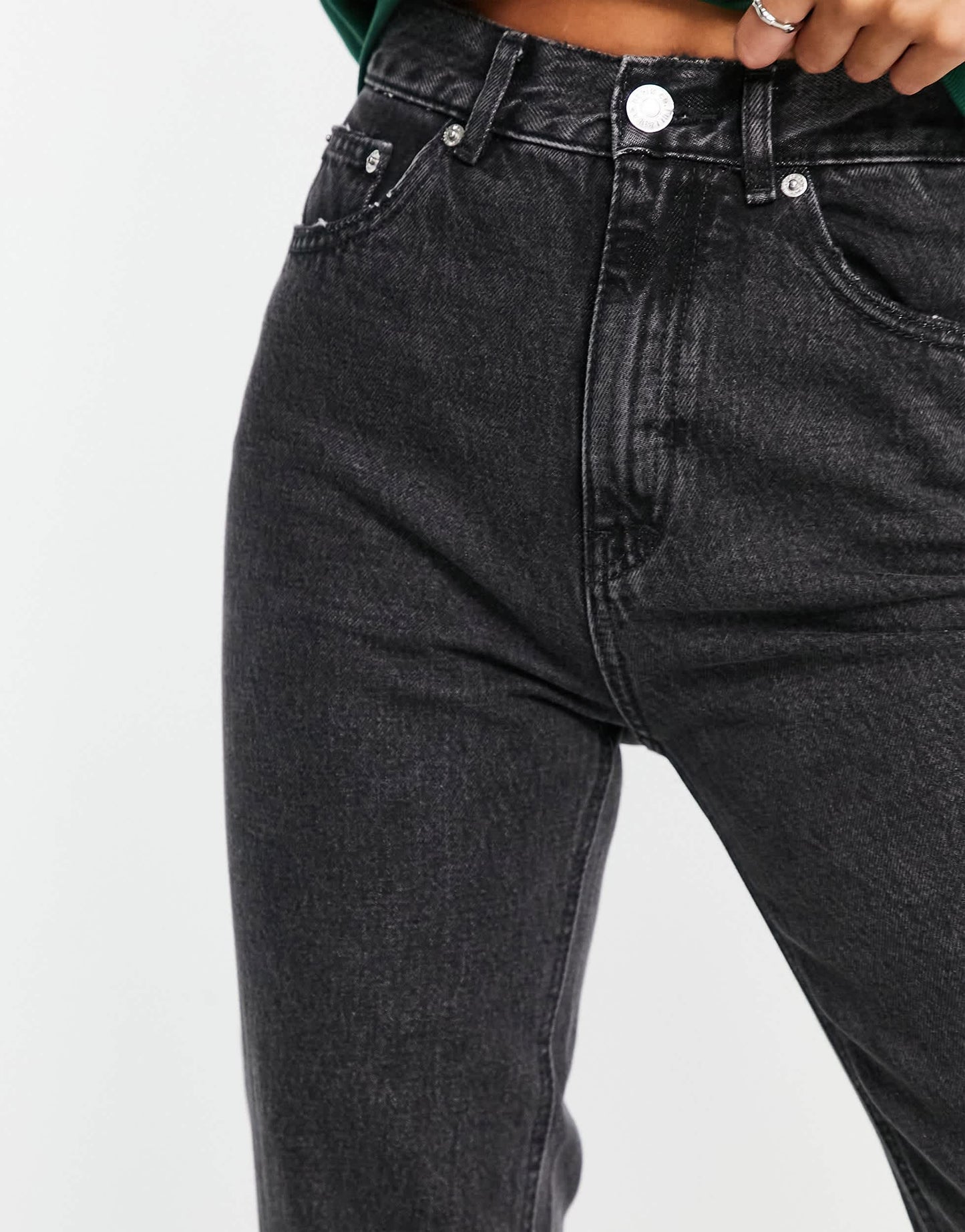 Pull&Bear Tall basic mom jean in washed grey