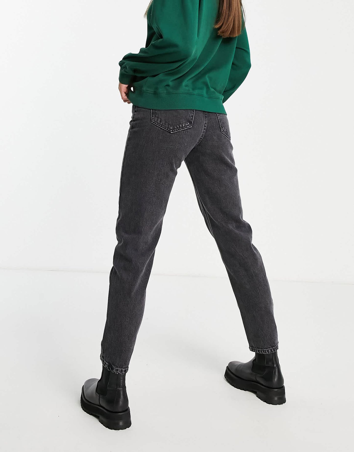 Pull&Bear Tall basic mom jean in washed grey