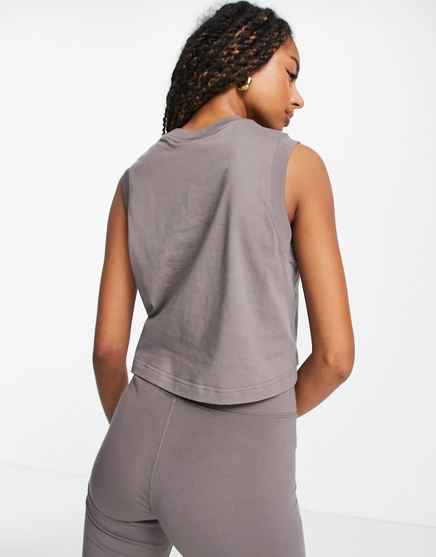 Nike Essential retro tank top in cave stone grey