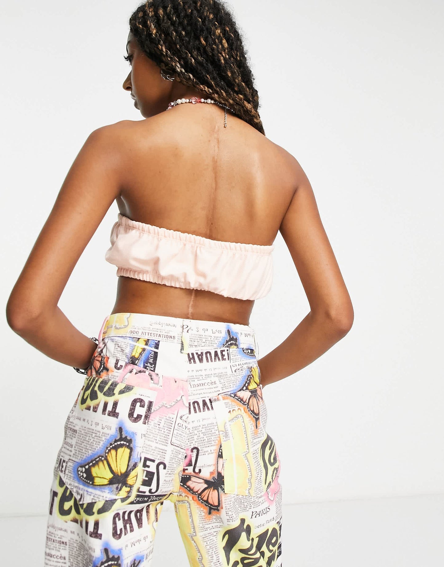 Nike Air pique bandeau top in pink