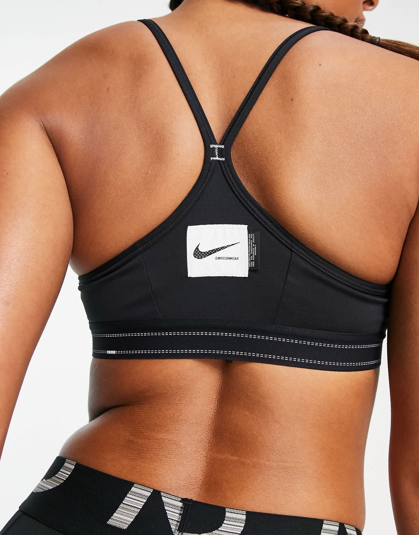 Nike Indy Training NSW Swoosh light support sports bra in black