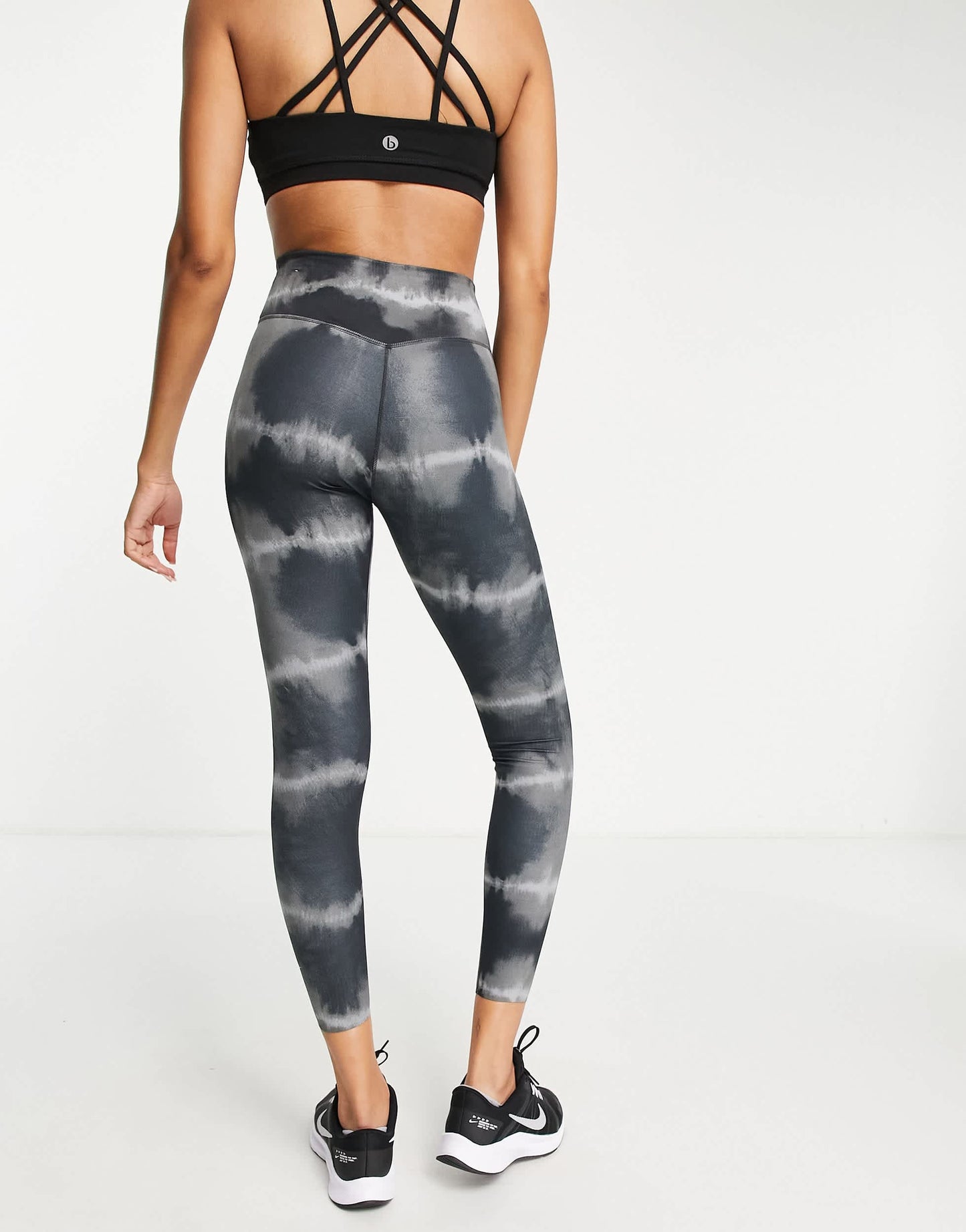 Nike One Training Luxe Dri-FIT mid rise tie dye leggings in dark grey