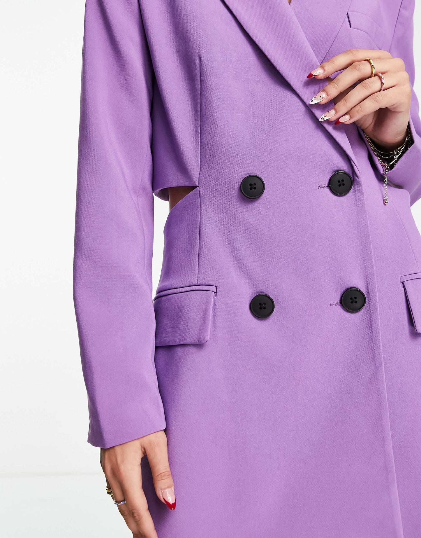 Stradivarius blazer dress with cut-out detail in purple