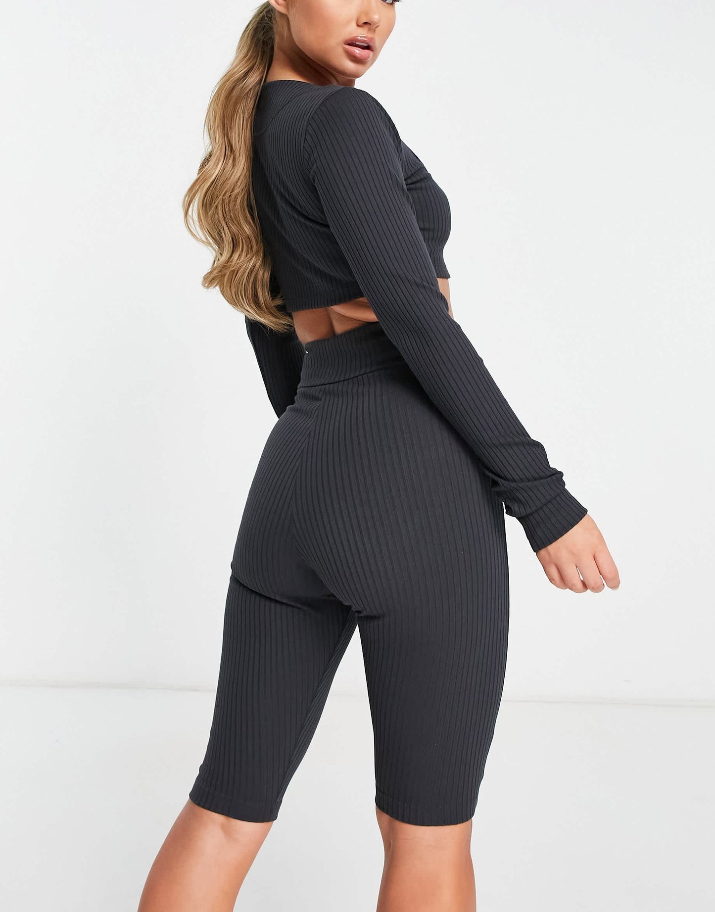 adidas Training Studio Lounge legging shorts in black