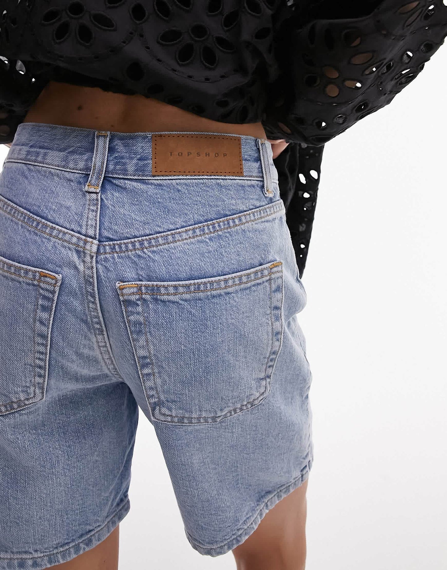 Topshop ultimate Editor short in mid blue