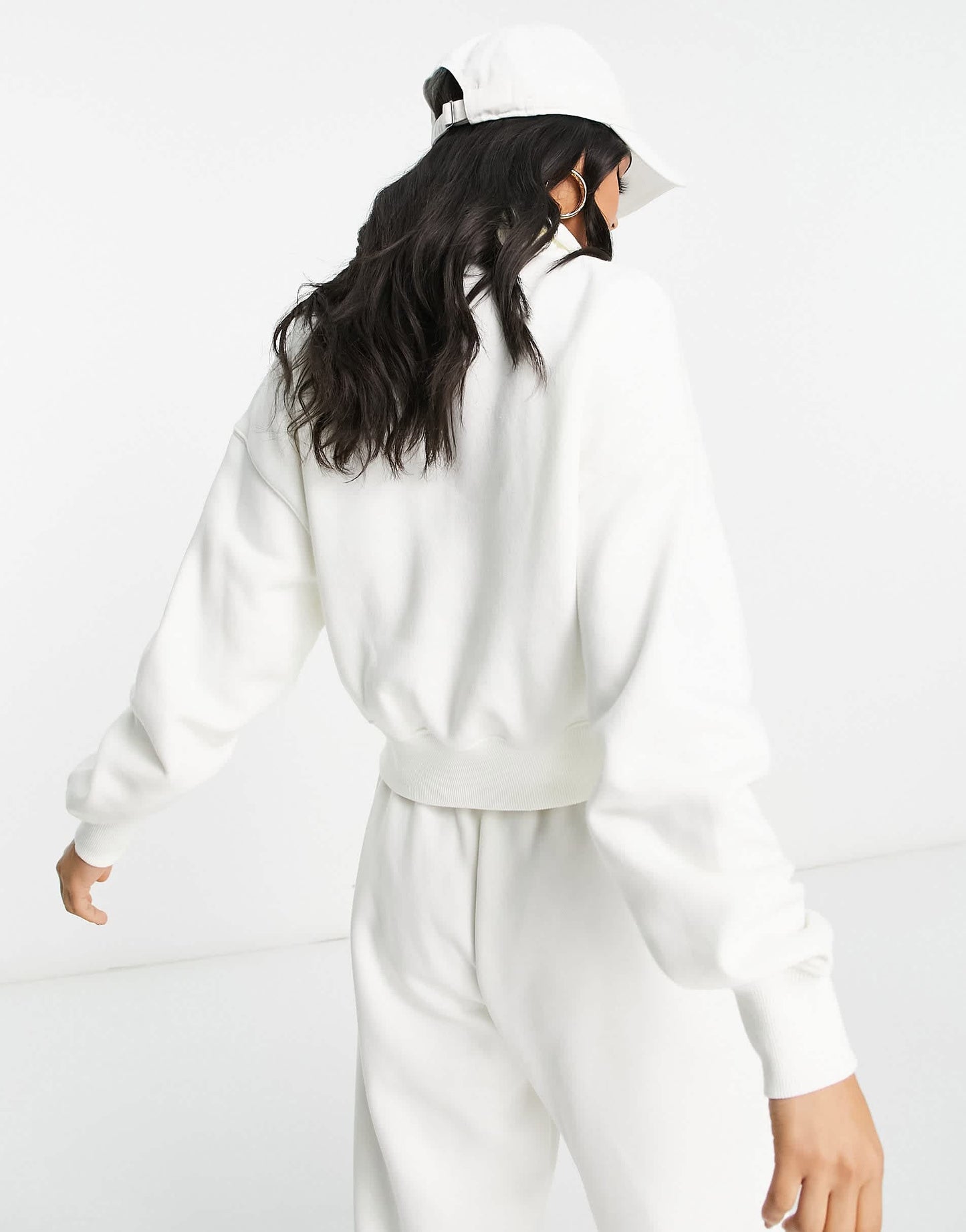 Nike Phoenix Fleece quarter zip sweatshirt in sail white
