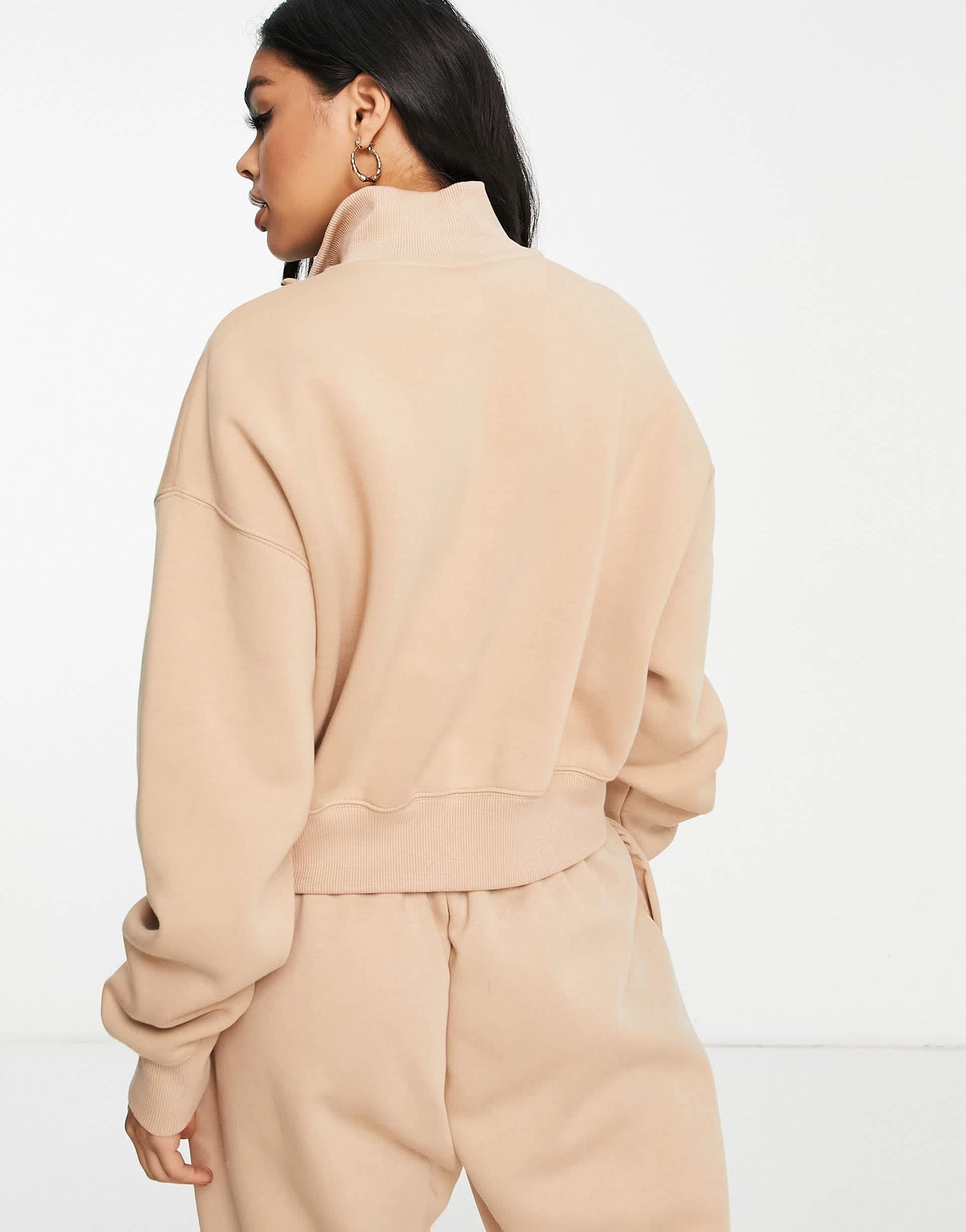 Nike Phoenix Fleece quarter zip sweatshirt in hemp brown