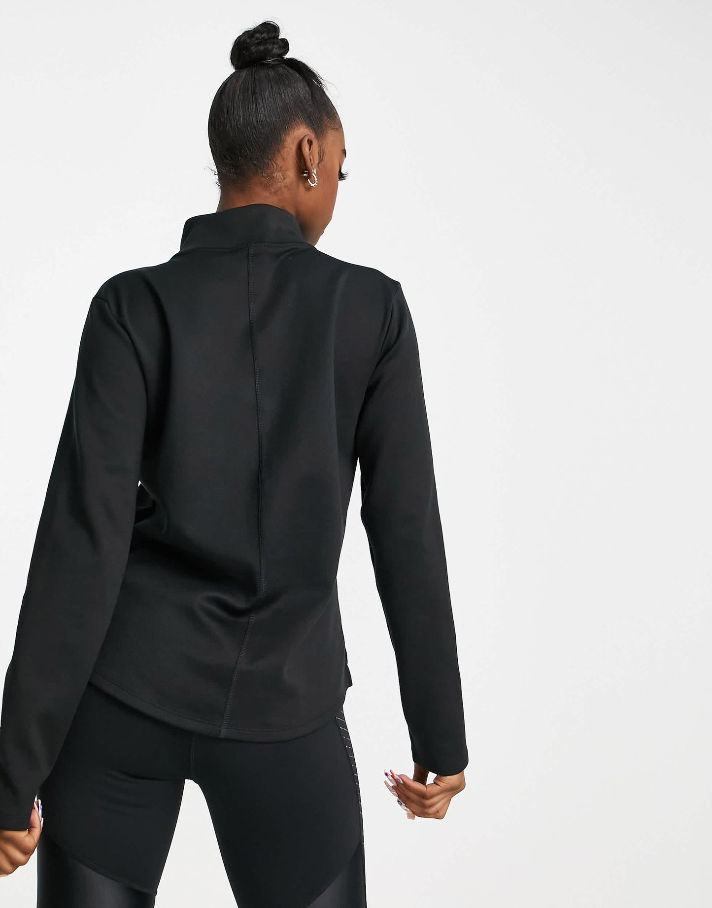 Nike One Training Therma-FIT standard long sleeve 1/4 zip sweatshirt in black