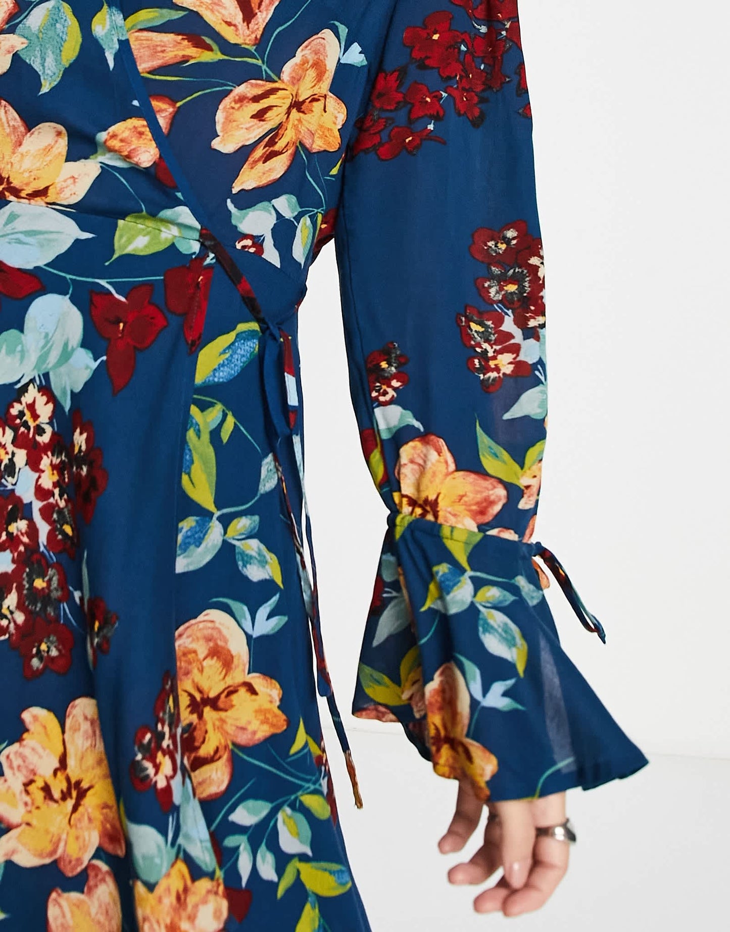 Lottie & Holly wrap front midaxi dress in floral print