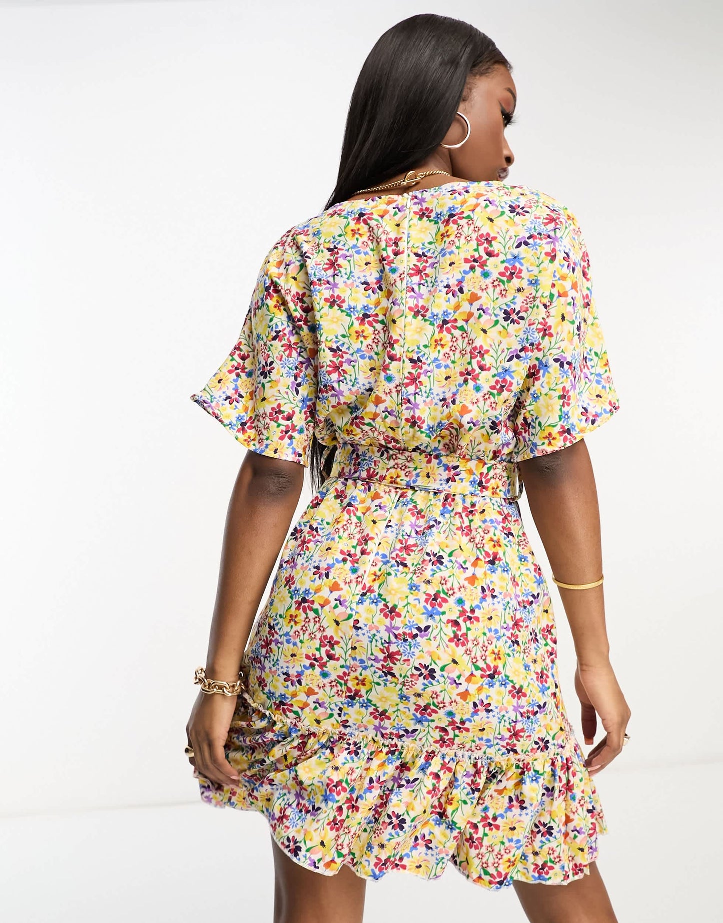 AX Paris mini skater dress in white floral