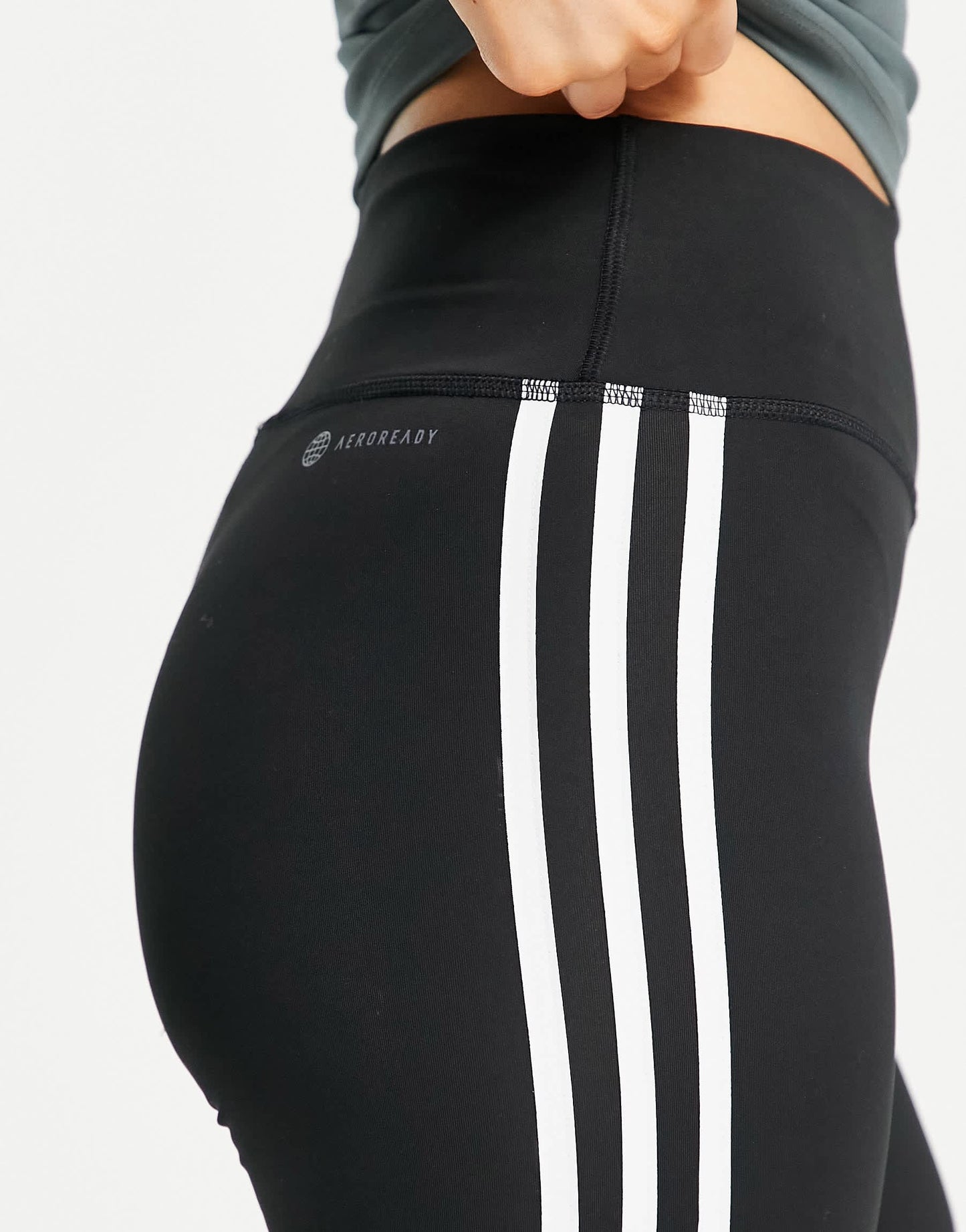 adidas Training 3 stripe legging shorts in black