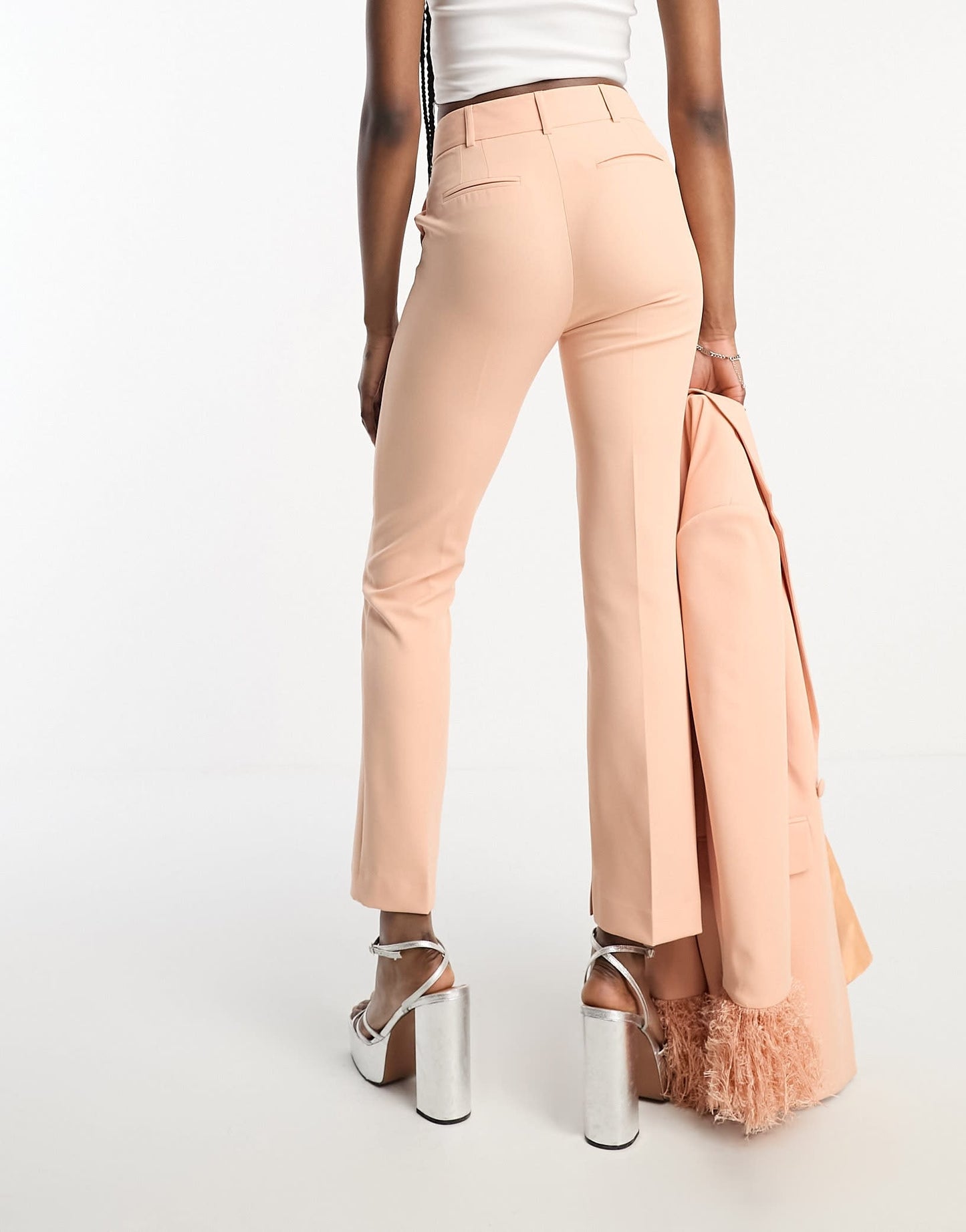 ASOS DESIGN Tall tuxedo slim cigarette suit trouser in apricot