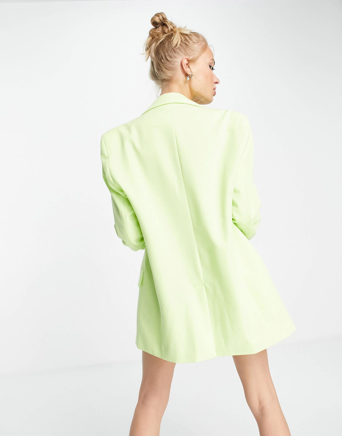 Bershka oversized blazer in lime