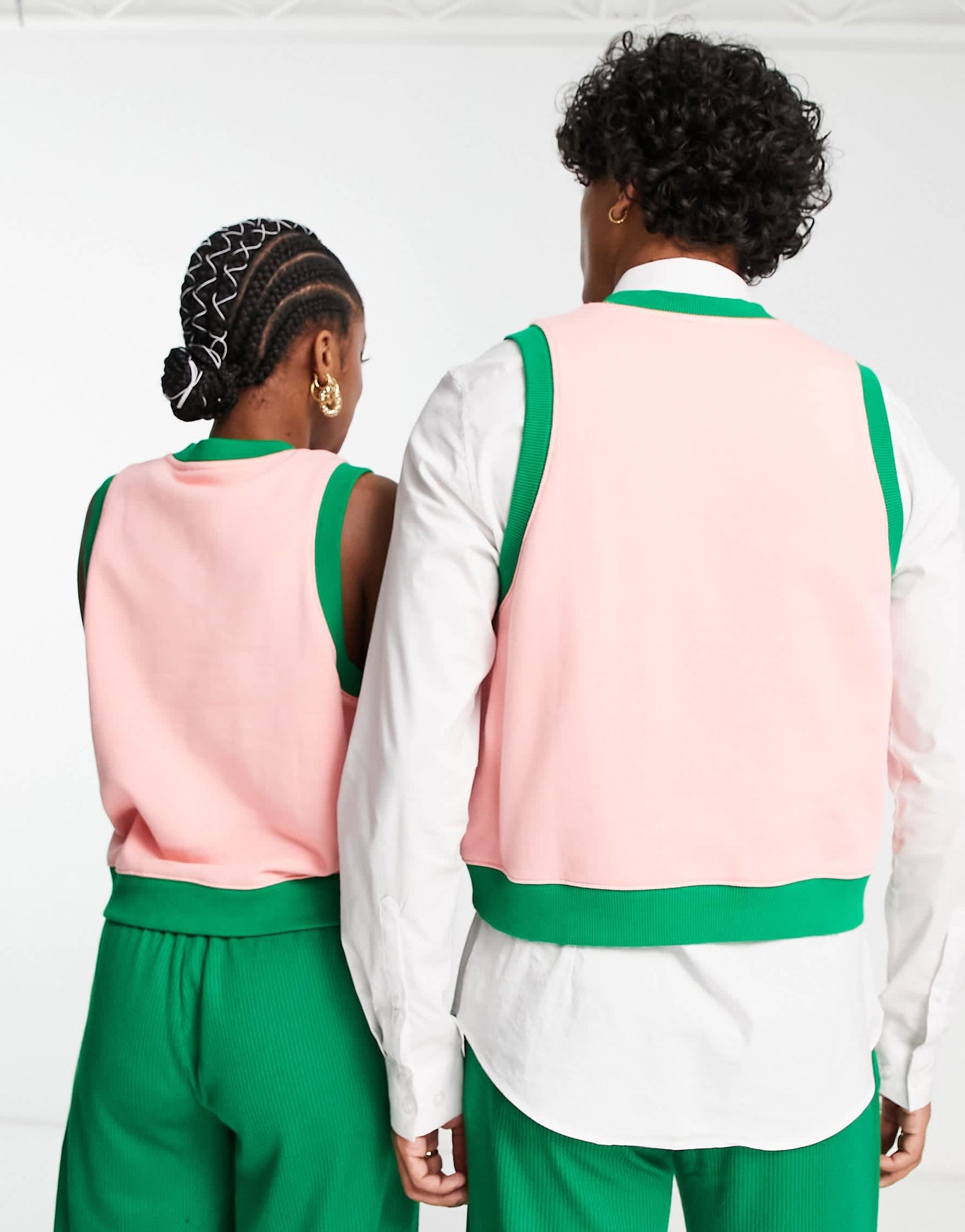 adidas Originals 'adicolor 70s' unisex cropped sweater vest in pink
