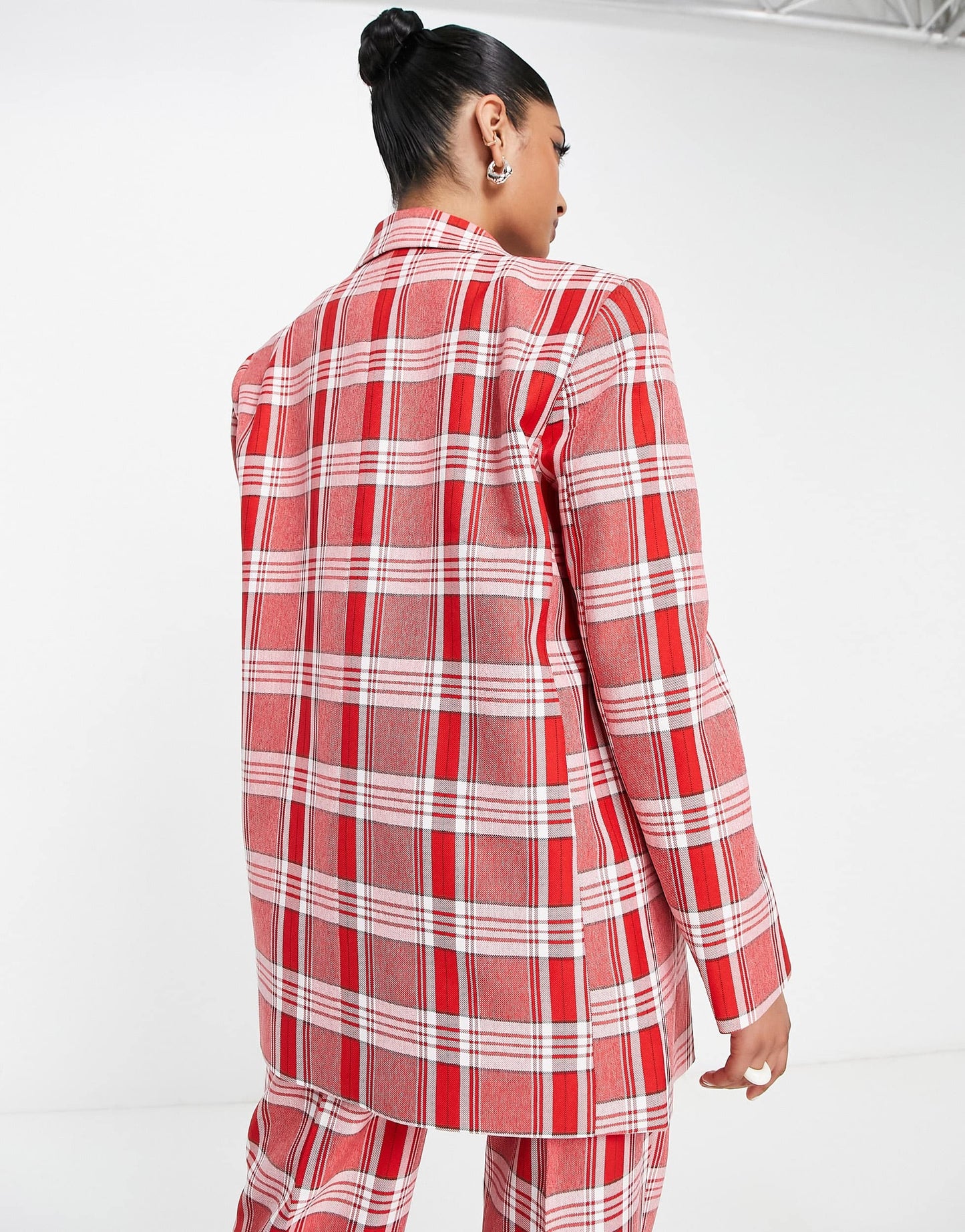 ASOS DESIGN Mix & Match slim boy suit blazer in red check