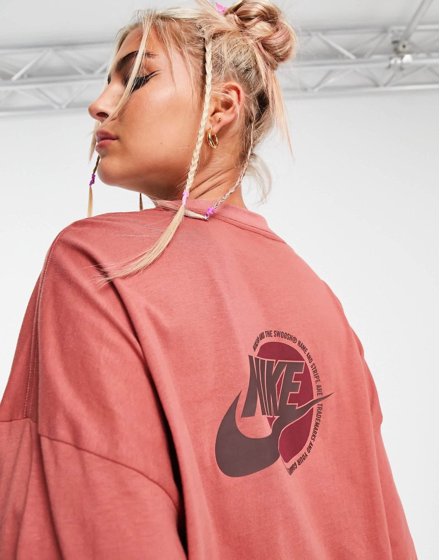 Nike Sports Utility back graphic long sleeve t-shirt in canyon rust