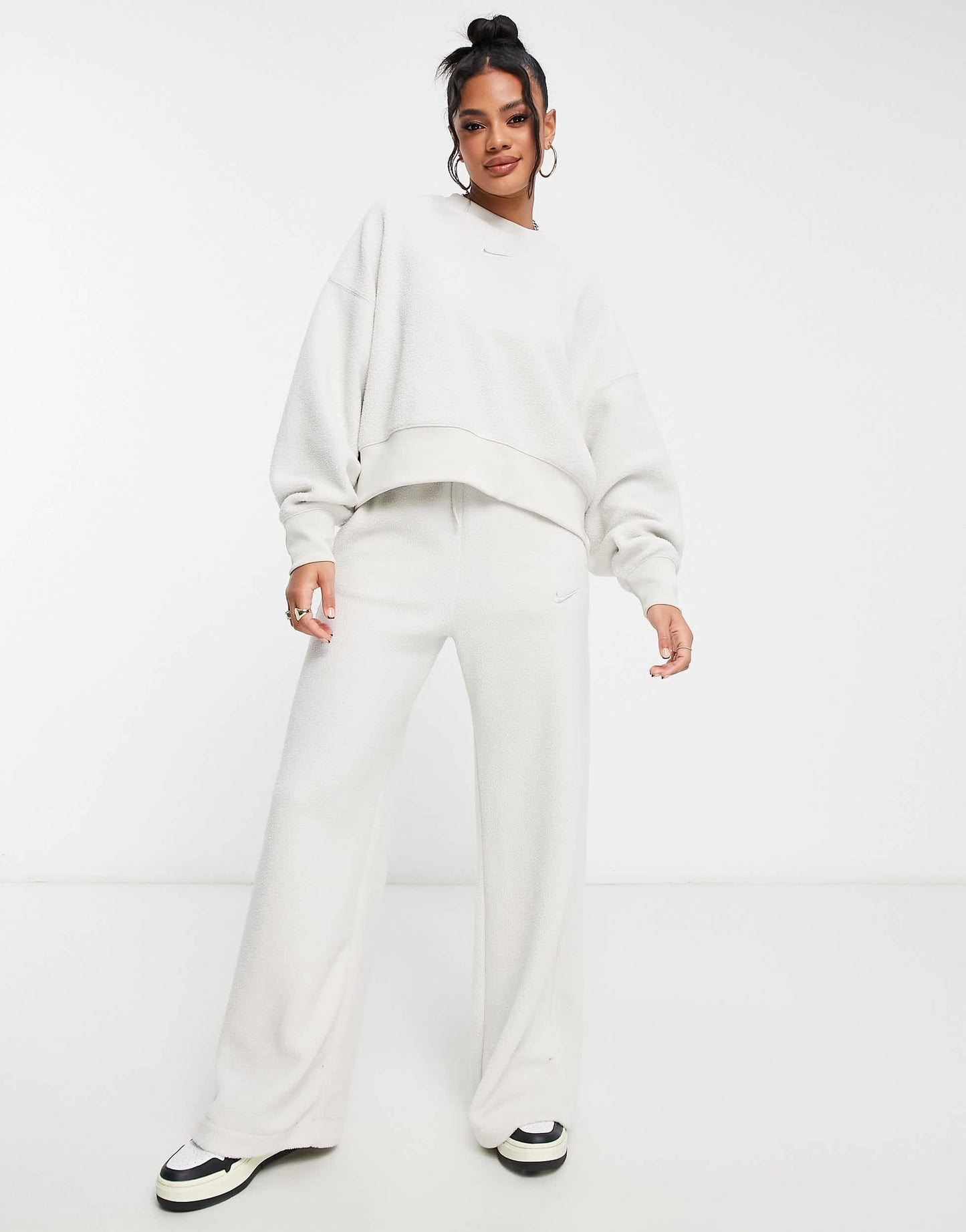 Nike plush joggers in light bone