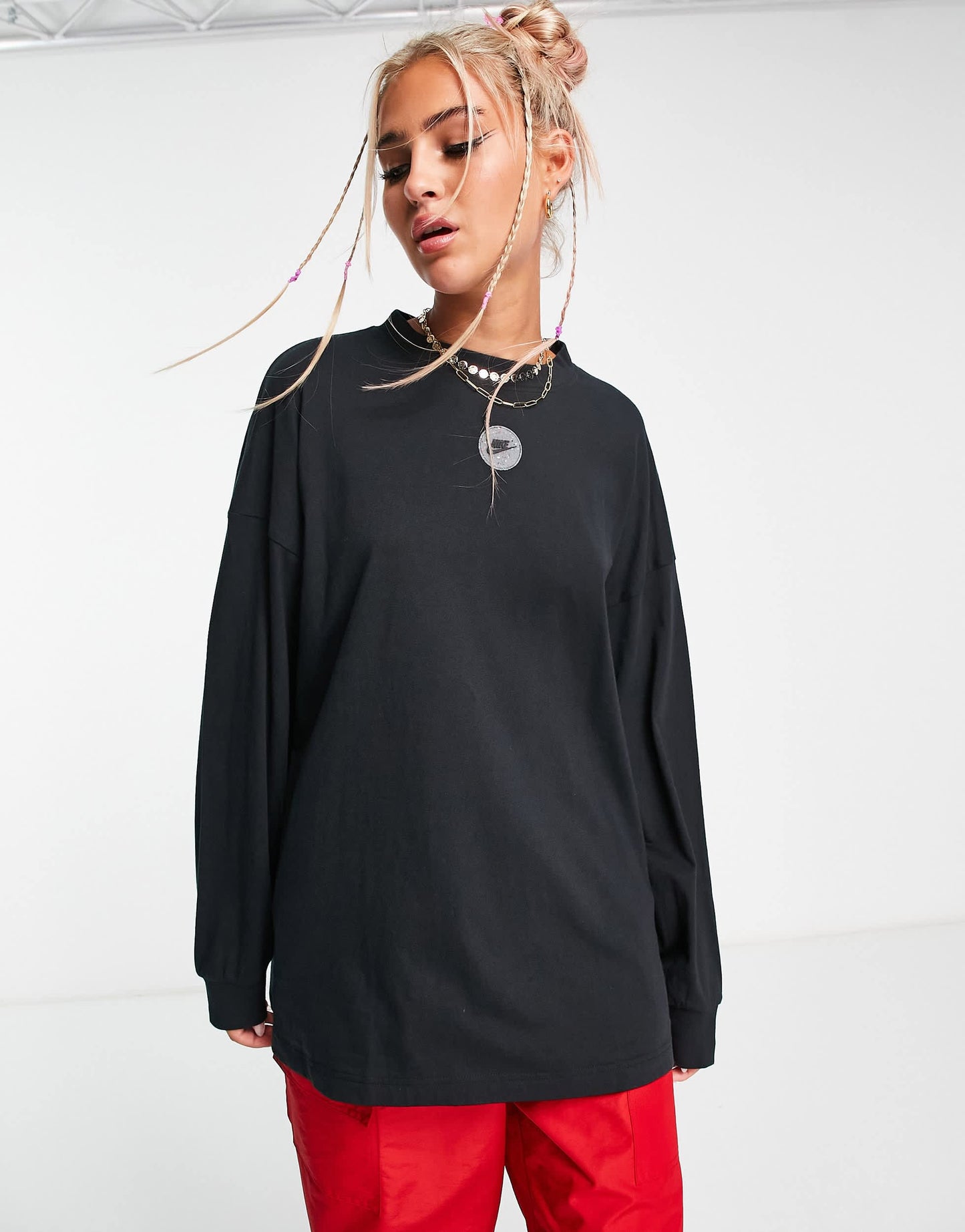 Nike Sports Utility back graphic long sleeve t-shirt in black