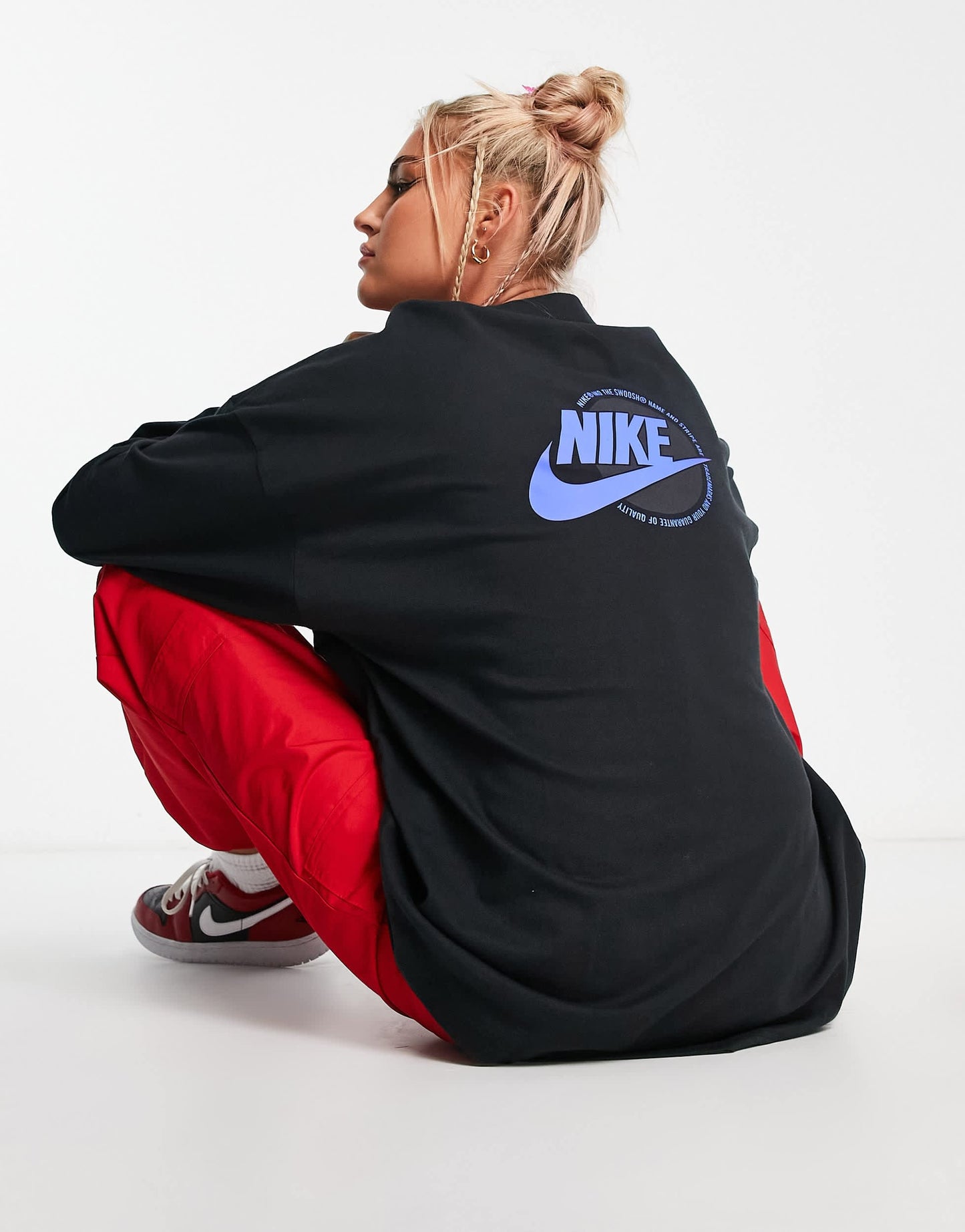 Nike Sports Utility back graphic long sleeve t-shirt in black