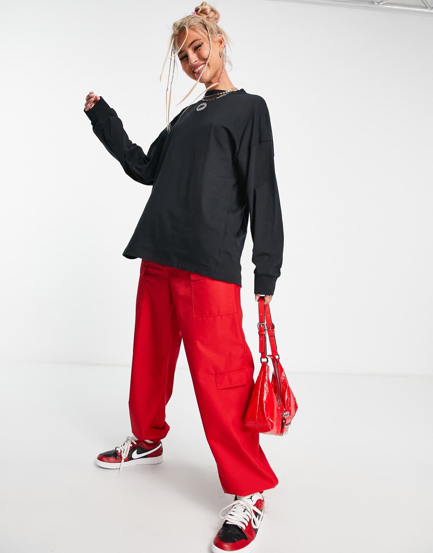Nike Sports Utility back graphic long sleeve t-shirt in black