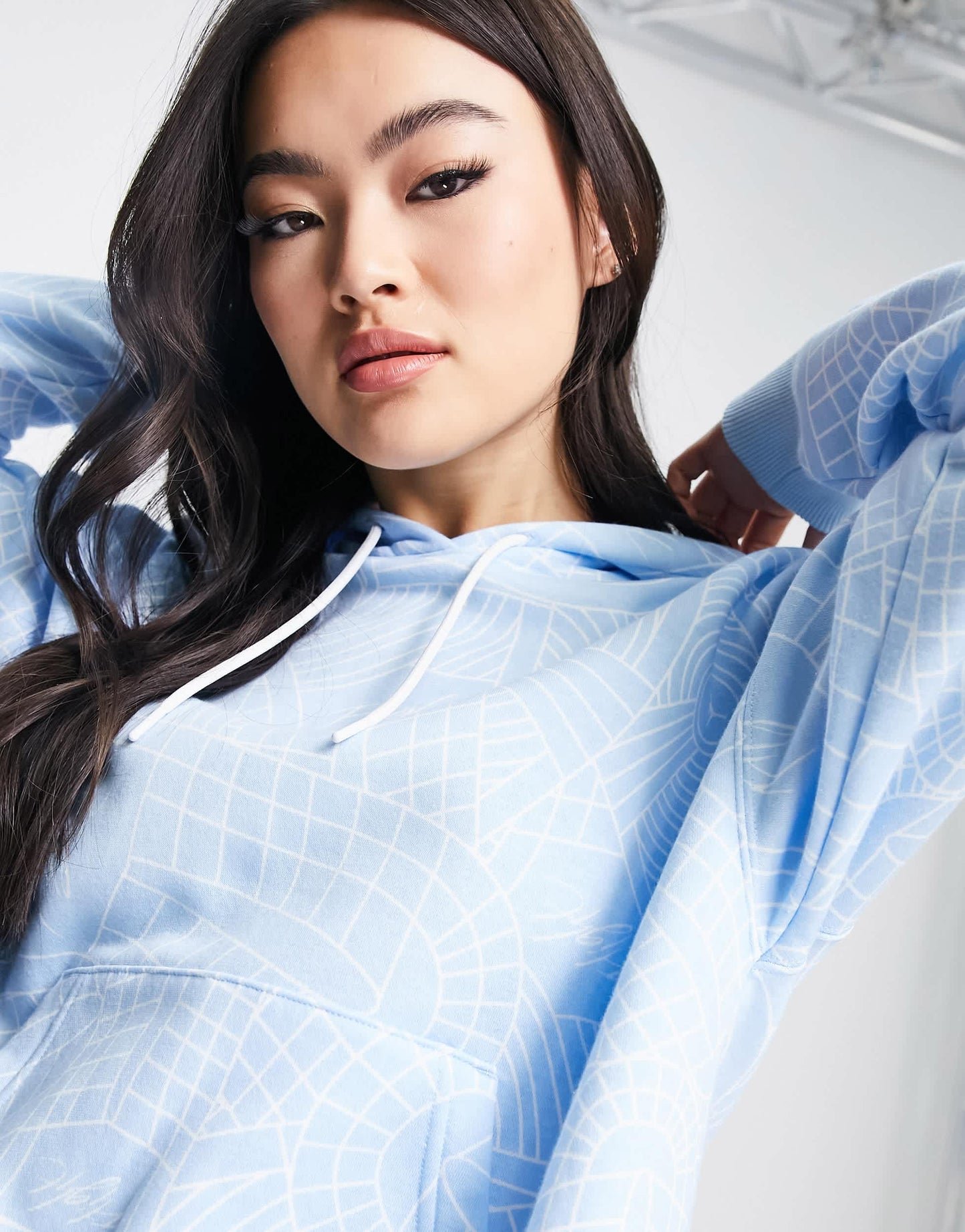 Jordan Brooklyn AOP fleece hoodie in ice blue