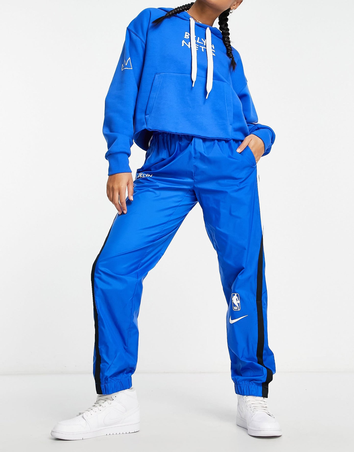 Nike Basketball NBA Brooklyn Nets tracksuit joggerss in blue