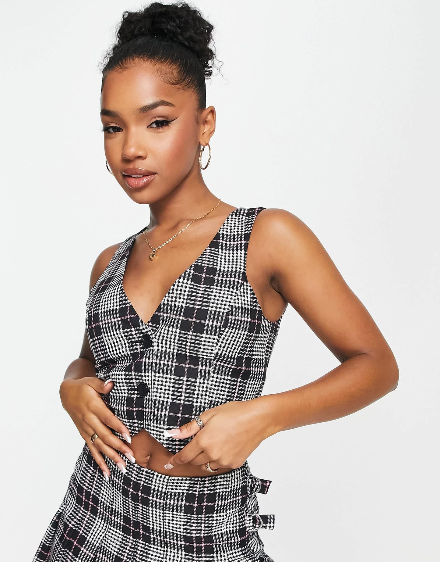 Miss Selfridge waistcoat co-ord in check