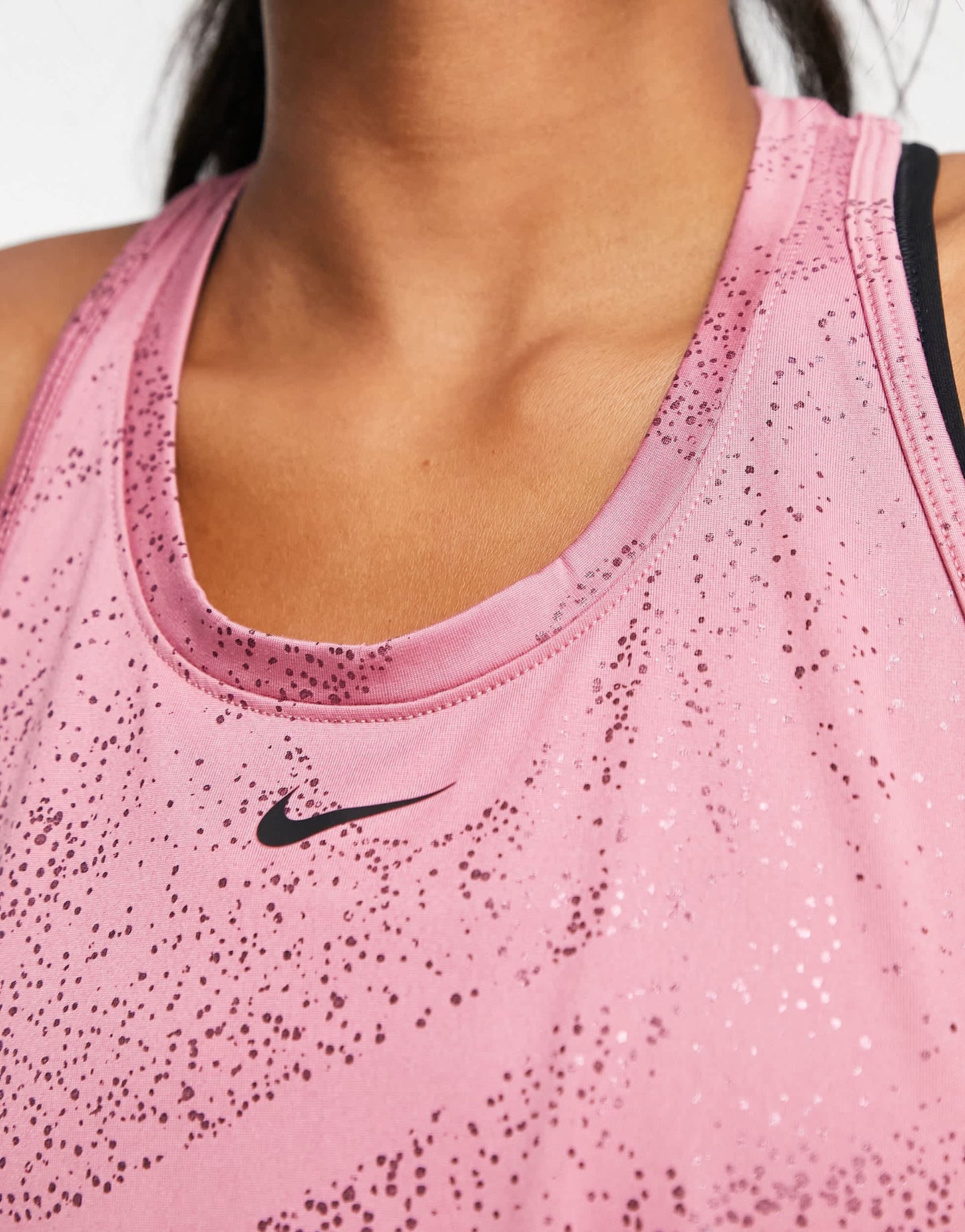 Nike One Training Dri-FIT glitter printed cropped vest in pink